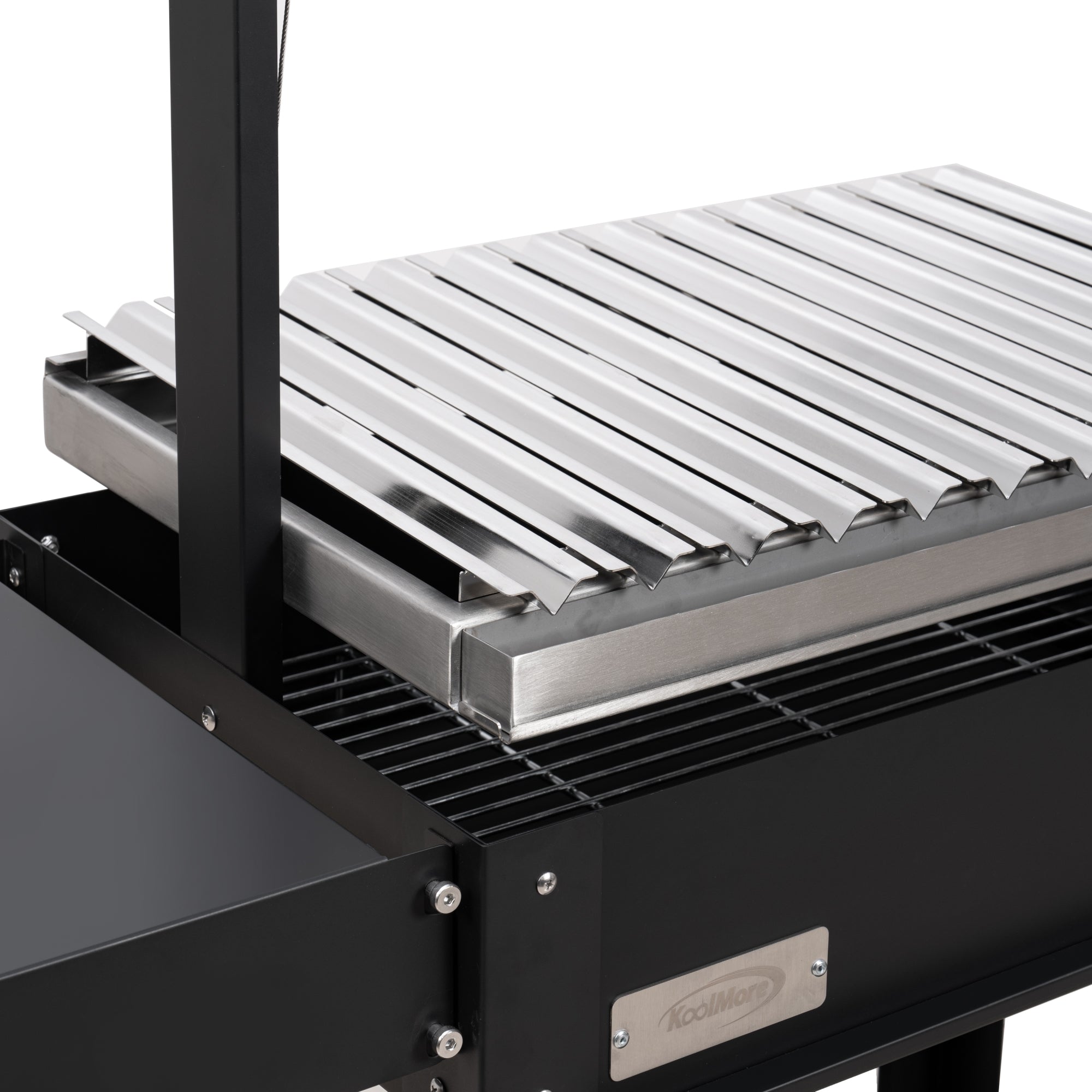 50 in. Argentine Charcoal Grill with Interchangeable V-Grates, Outdoor BBQ, in Black
