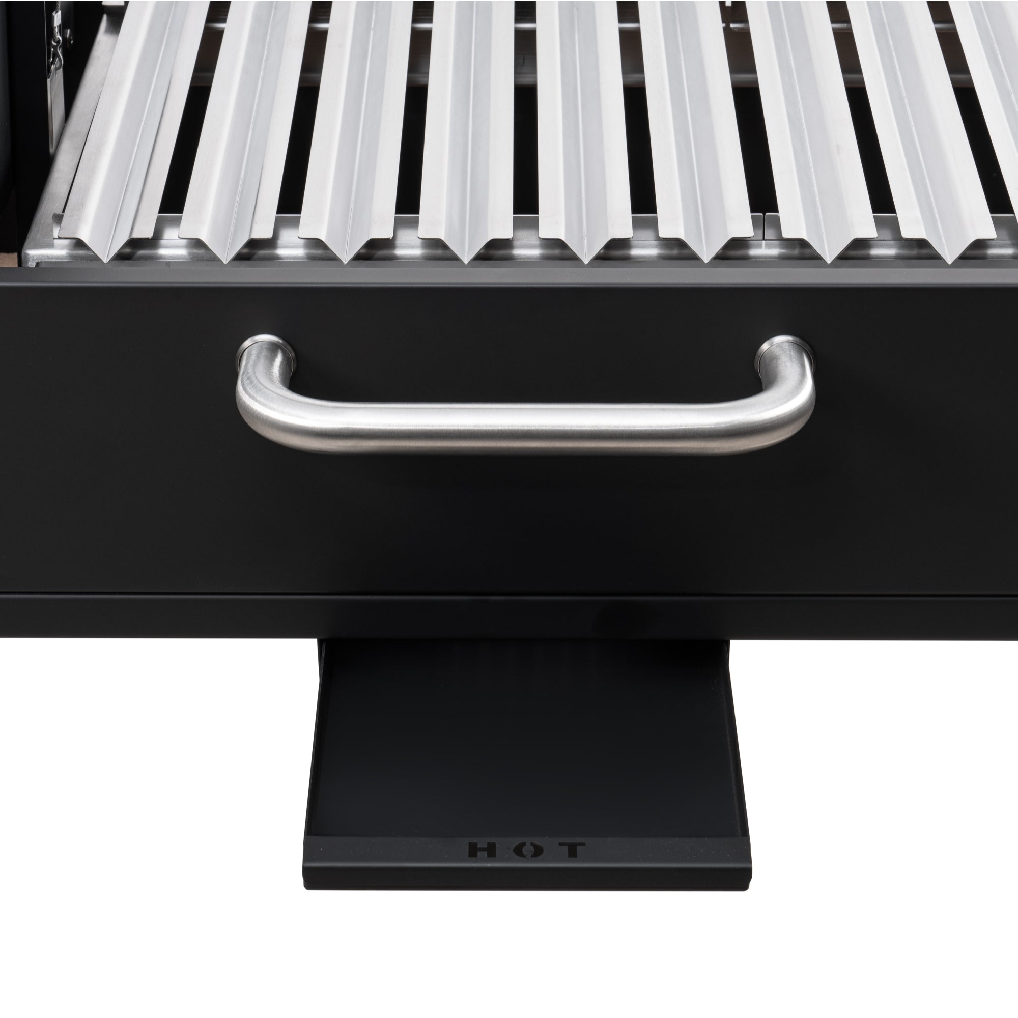 54 in. Argentine Charcoal Grill with Interchangeable V-Grates, Outdoor BBQ, in Black