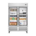 54 in. Commercial Two Glass Door Convertible Reach-In Refrigerator/Freezer with 49 Cu. Ft. Capacity in Stainless Steel, ETL Listed