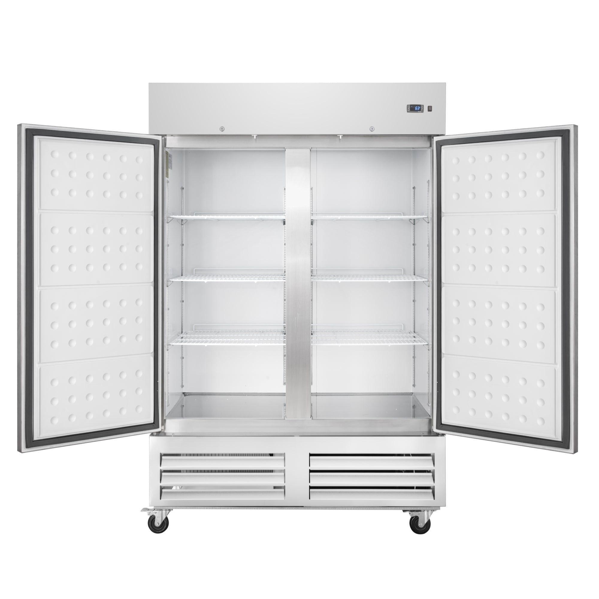 54 in. Commercial Two-Door Convertible Reach-In Refrigerator/Freezer with 49 Cu. Ft. Capacity in Stainless Steel, ETL Listed