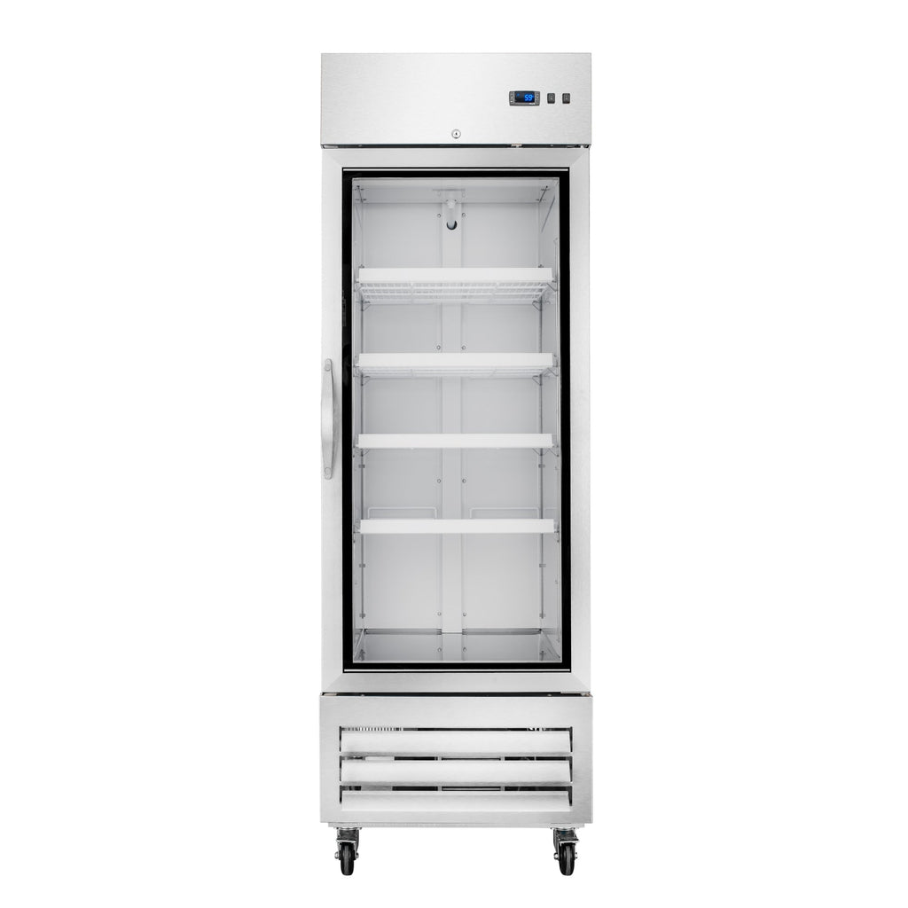 27 in. Commercial One Glass Door Convertible Reach-In Refrigerator/Freezer with 23 Cu. Ft. Capacity in Stainless Steel, ETL Listed