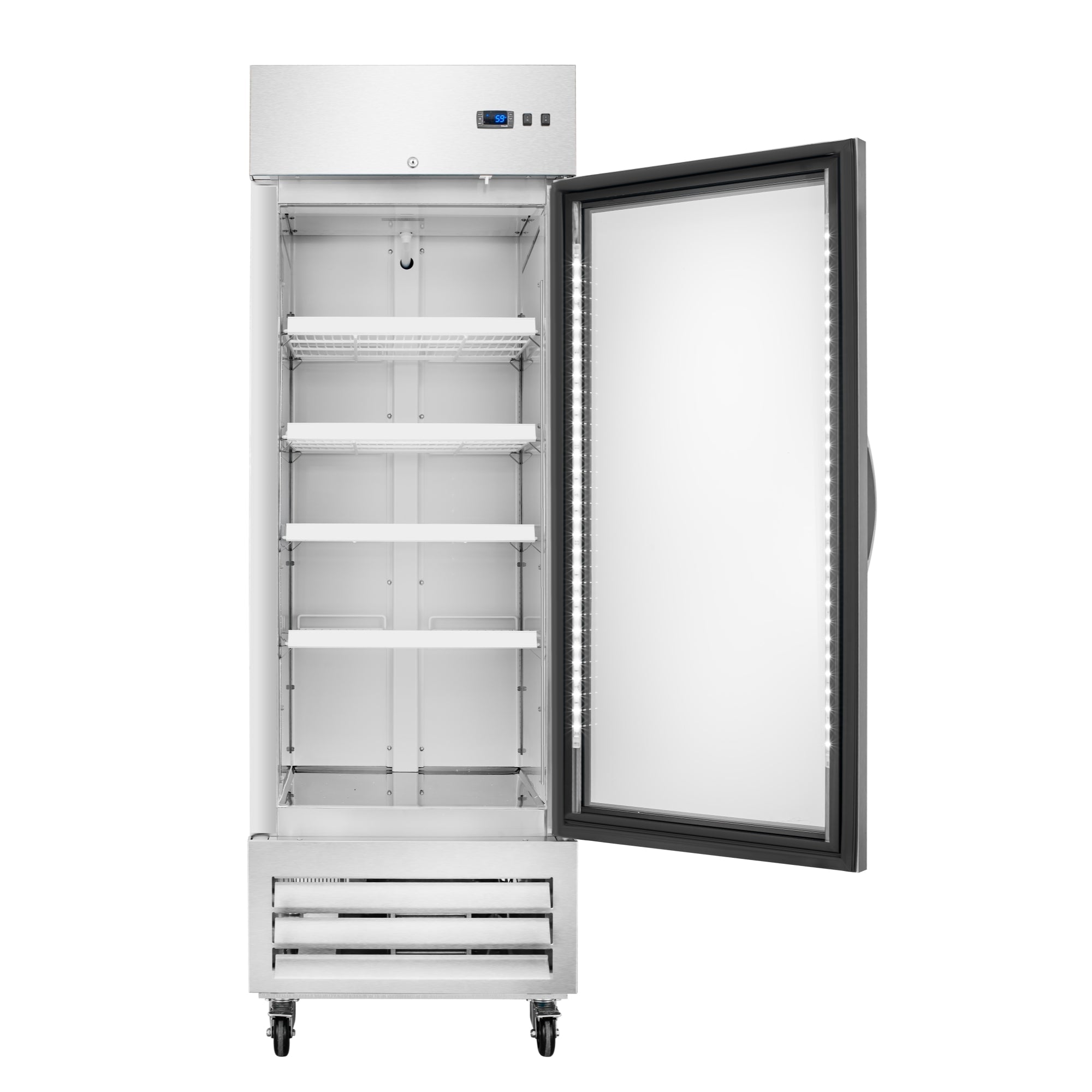27 in. Commercial One Glass Door Convertible Reach-In Refrigerator/Freezer with 23 Cu. Ft. Capacity in Stainless Steel, ETL Listed
