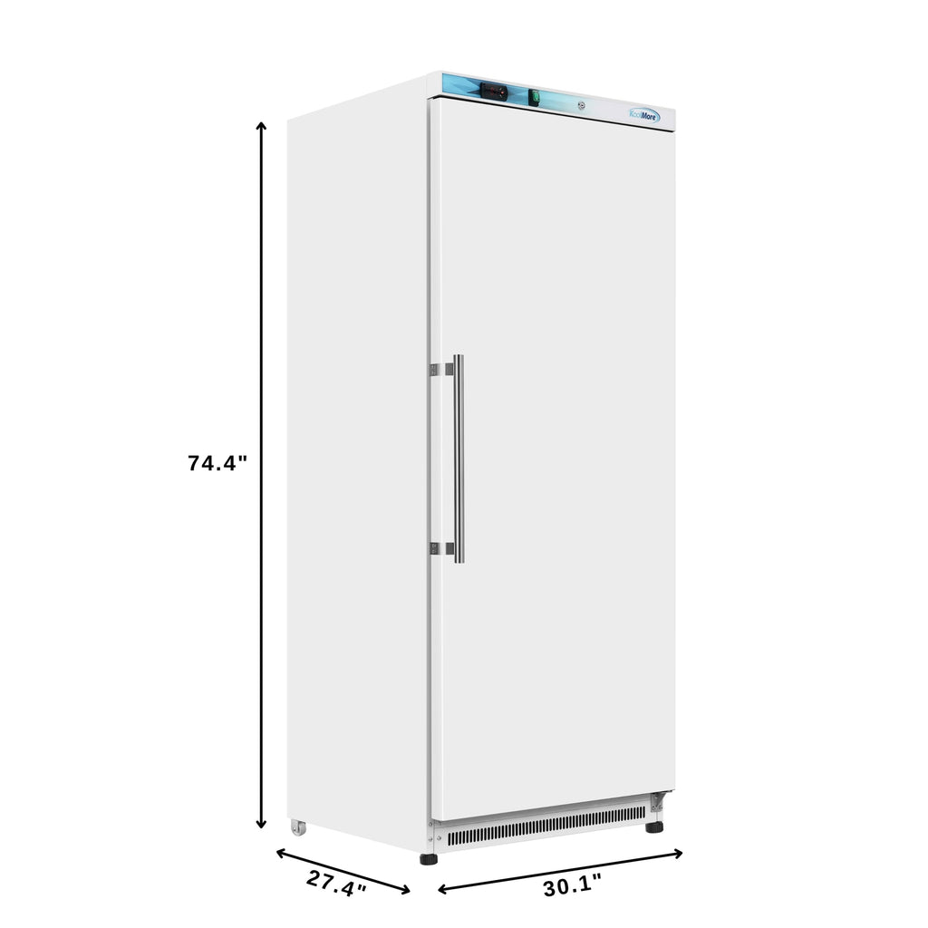 20 Cu. Ft. Commercial Reach-in Refrigerator in White with Manual Defrost