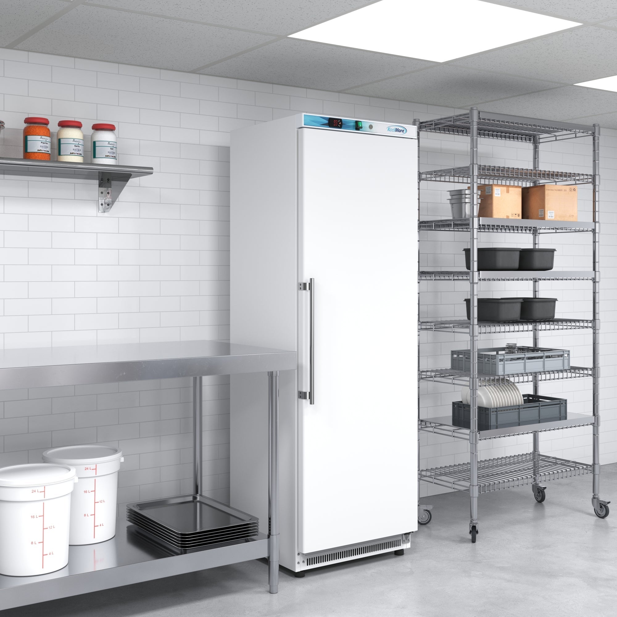 12 Cu. ft. Commercial Reach-in Refrigerator in White with Manual Defrost