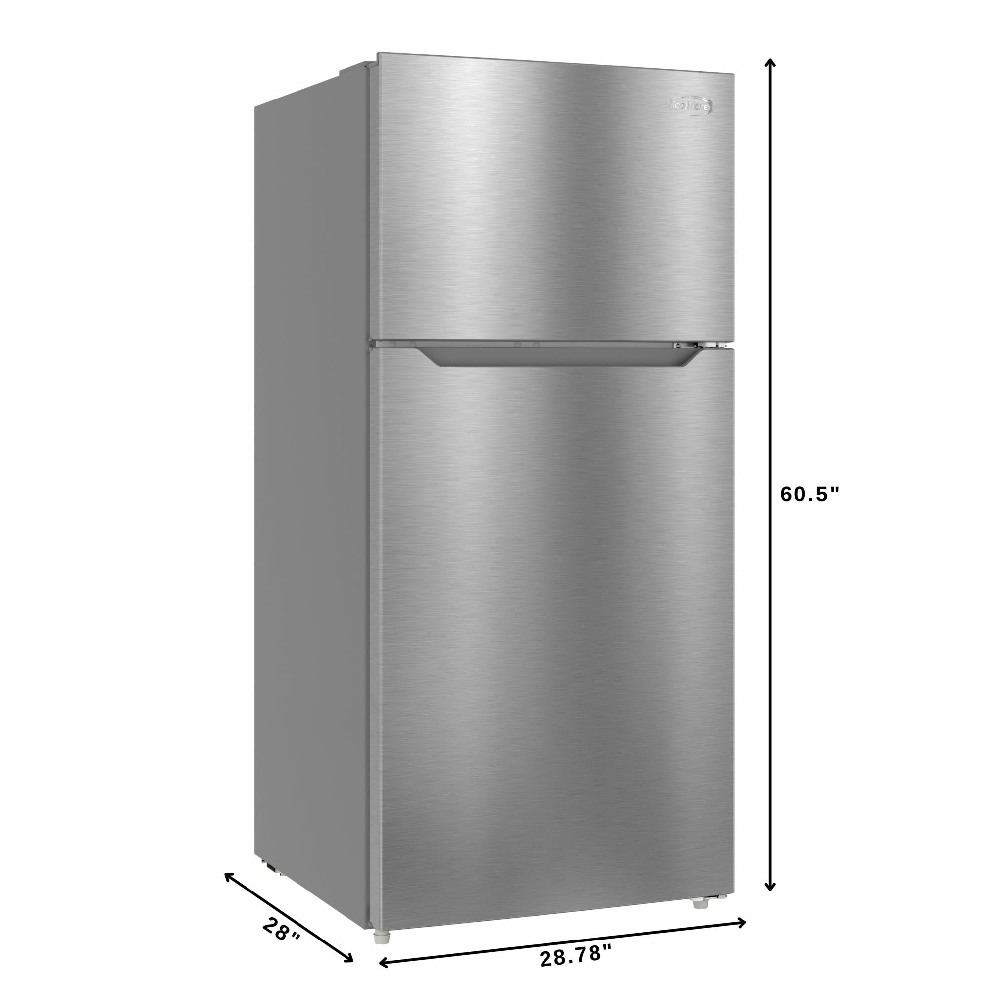 28 In. 14 Cu. Ft. Top-Freezer Residential Refrigerator in Stainless Steel