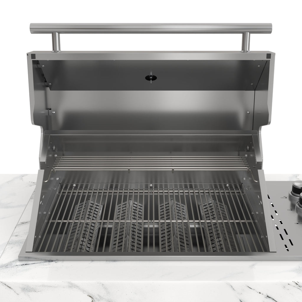83 in. Outdoor Kitchen Suite with White Stone Counters and Sides, 4-Burner Grill, Stainless Steel Sink and Faucet