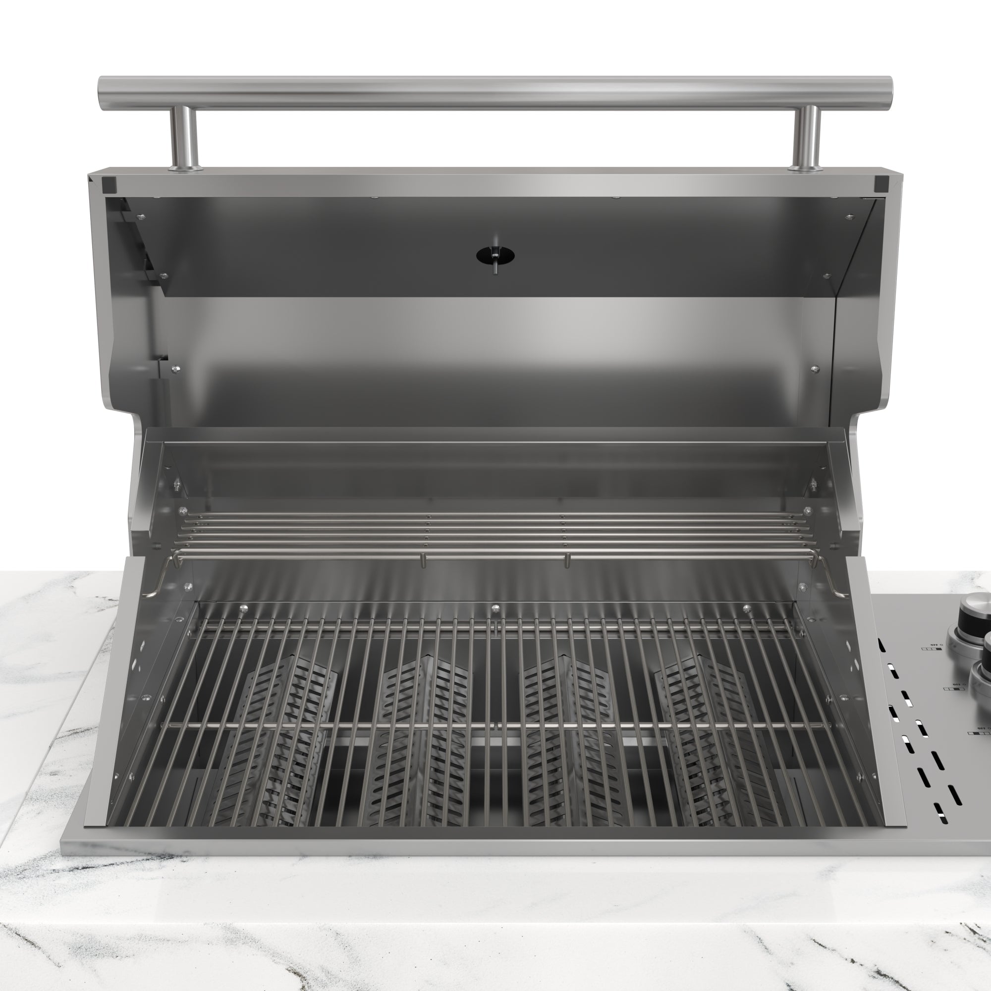 83 in. Outdoor Kitchen Suite with White Stone Counters and Sides, 4-Burner Grill, Stainless Steel Sink and Faucet