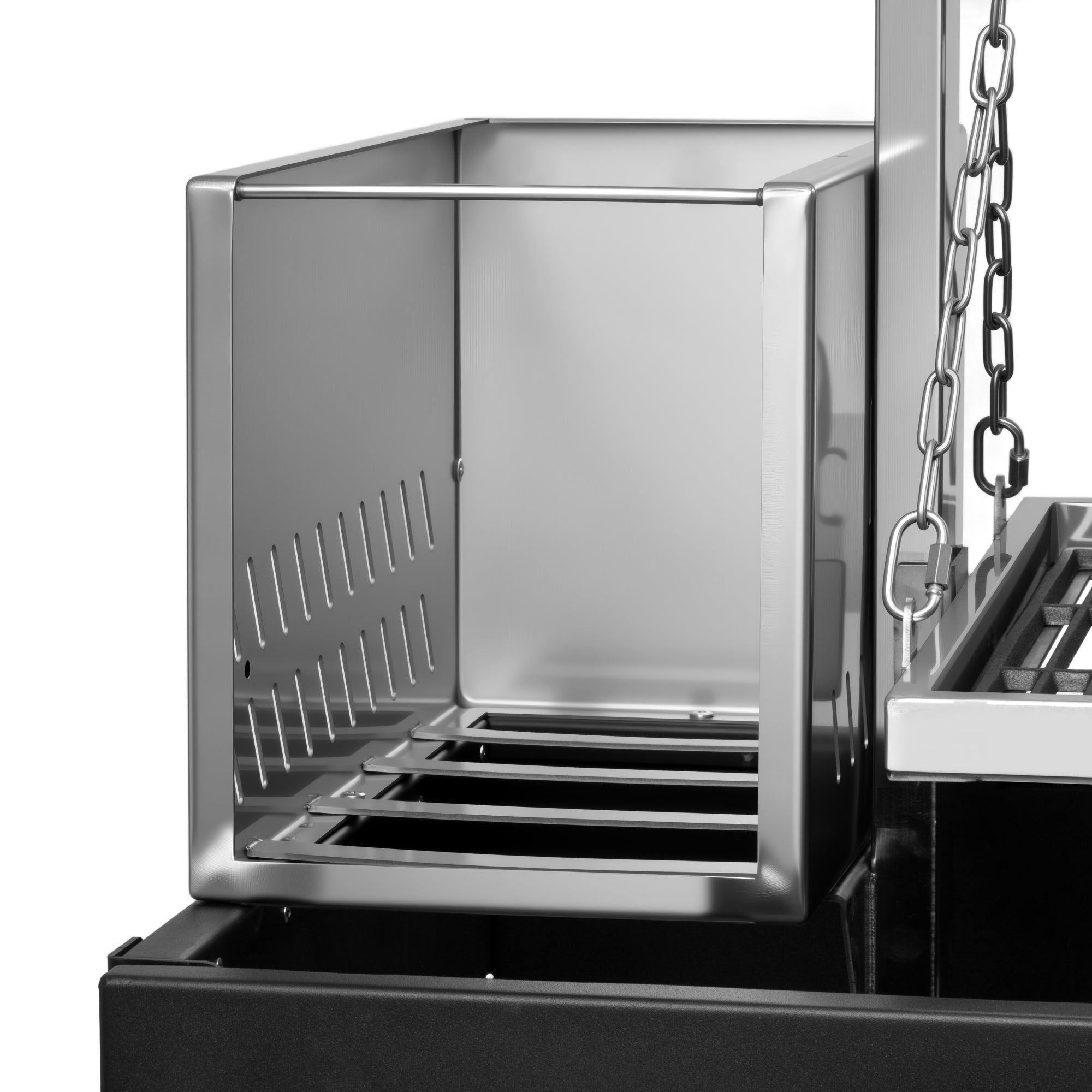 72 in. Argentine Santa Maria Charcoal and Wood Grill, Adjustable Outdoor BBQ, in Black