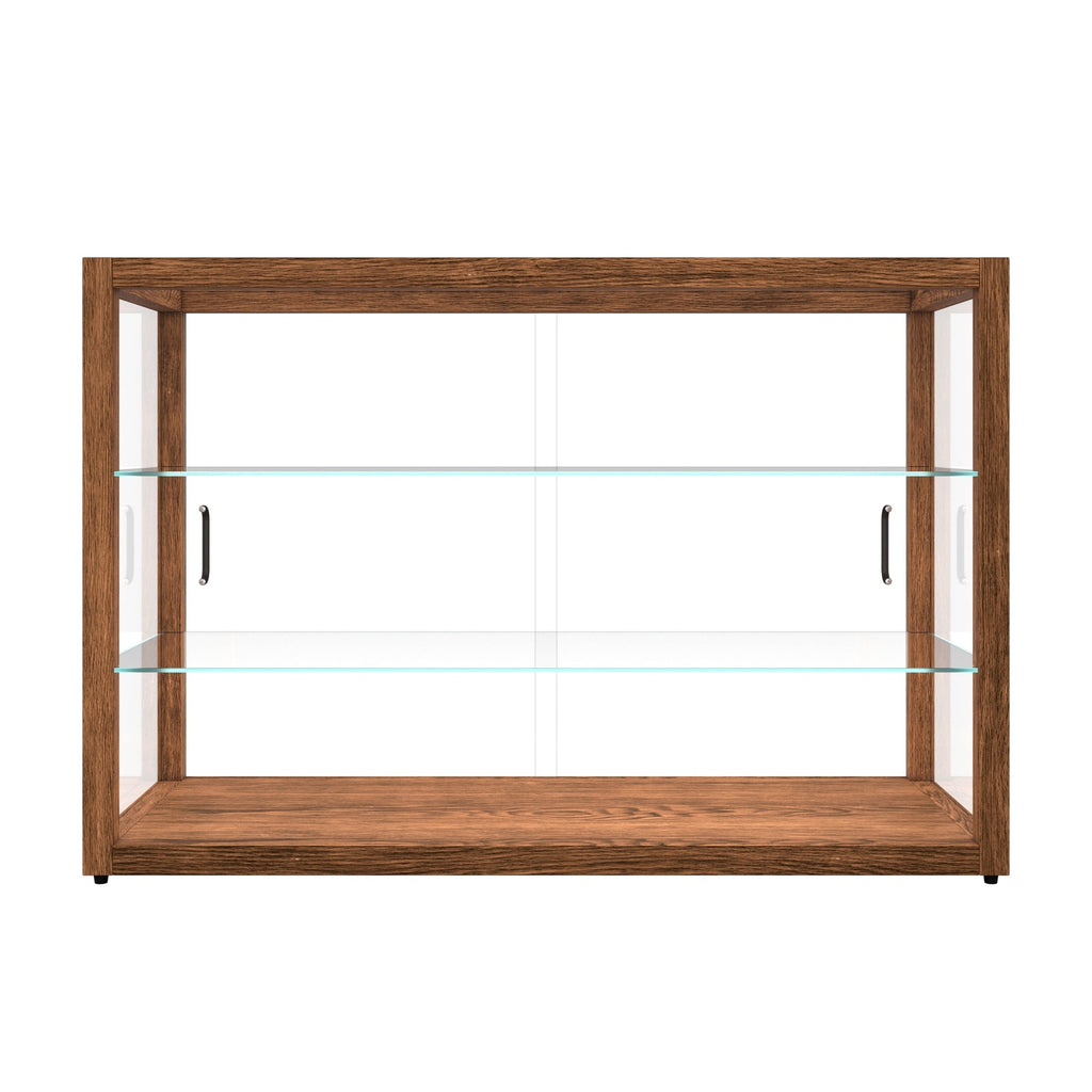 42 In. Artisan Horizontal Dark Wooden & Tempered Glass Dry Bakery Display Case