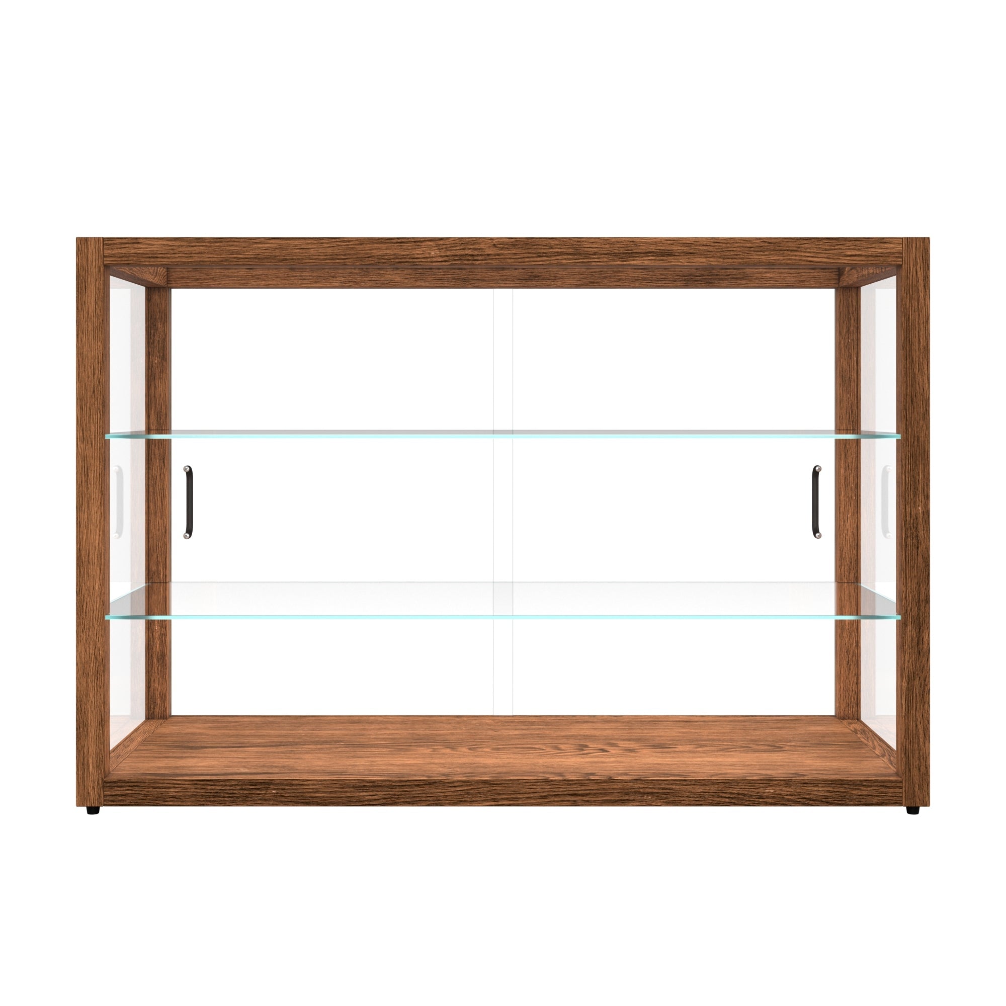 42 In. Artisan Horizontal Dark Wooden & Tempered Glass Dry Bakery Display Case