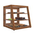 21 In. Artisan Dark Wooden & Tempered Glass Slanted Dry Bakery Display Case