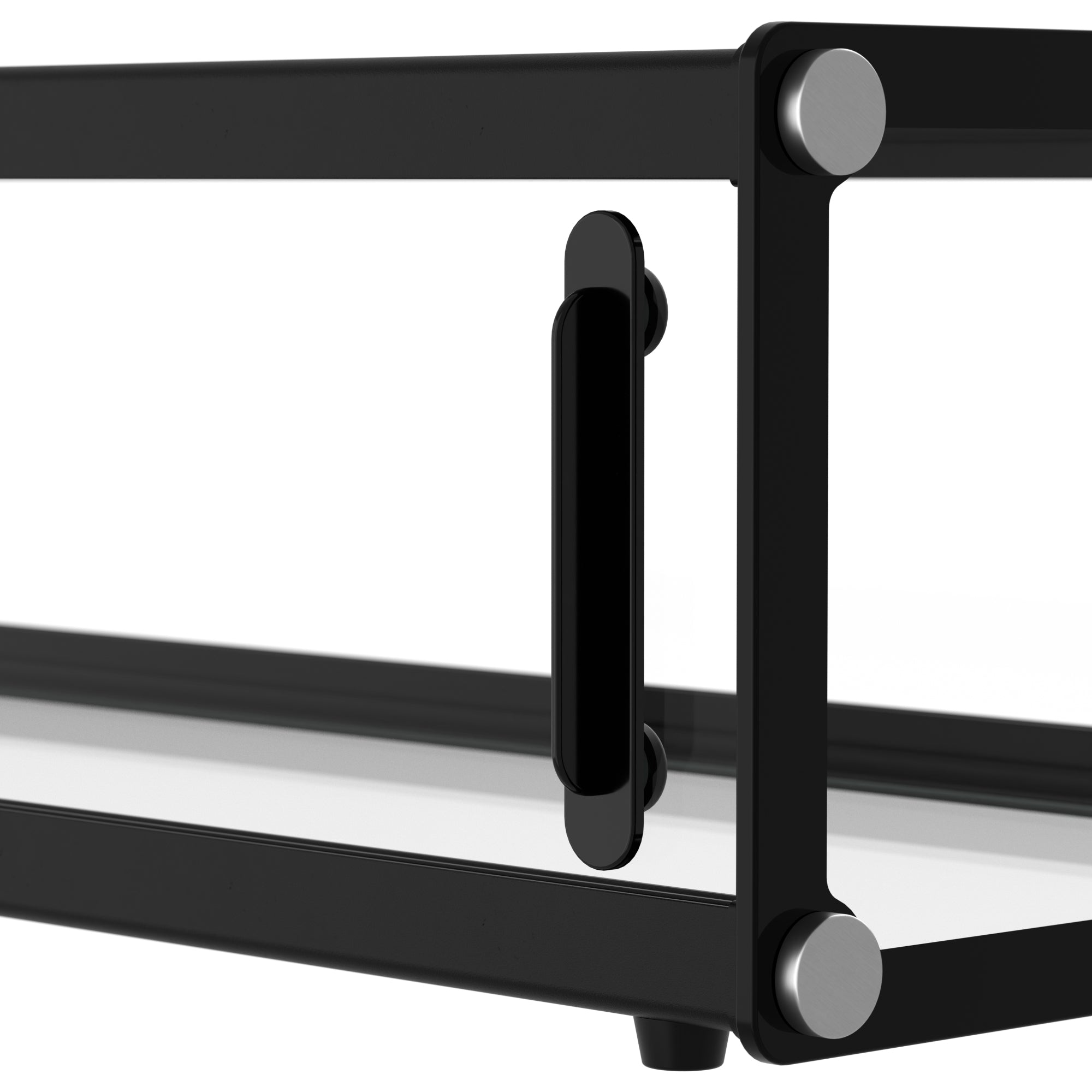 47 in. Slim Dry Bakery Display Case with Black Aluminum Accents, 2.3 Cu. Ft.