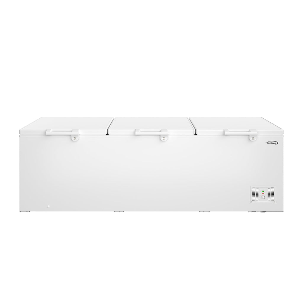 100 in. 50 cu. ft. Large Three-Door Chest Freezer in White