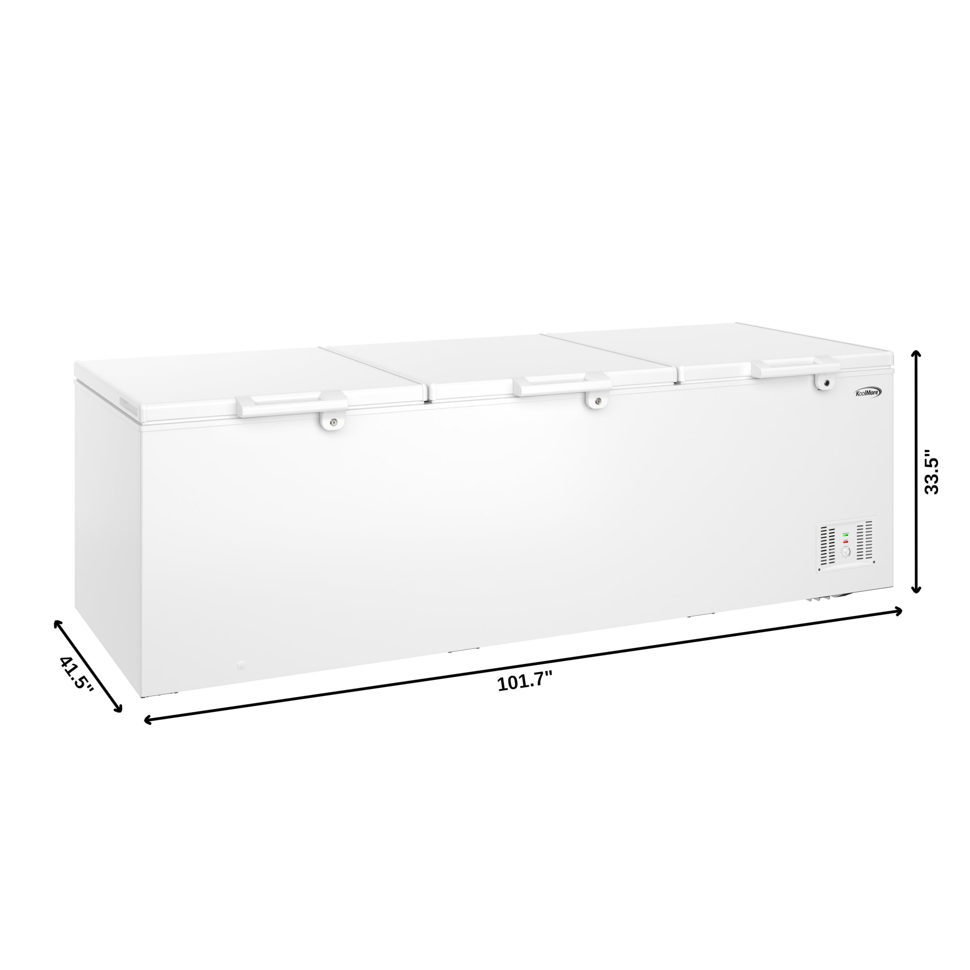 100 in. 50 cu. ft. Large Three-Door Chest Freezer in White