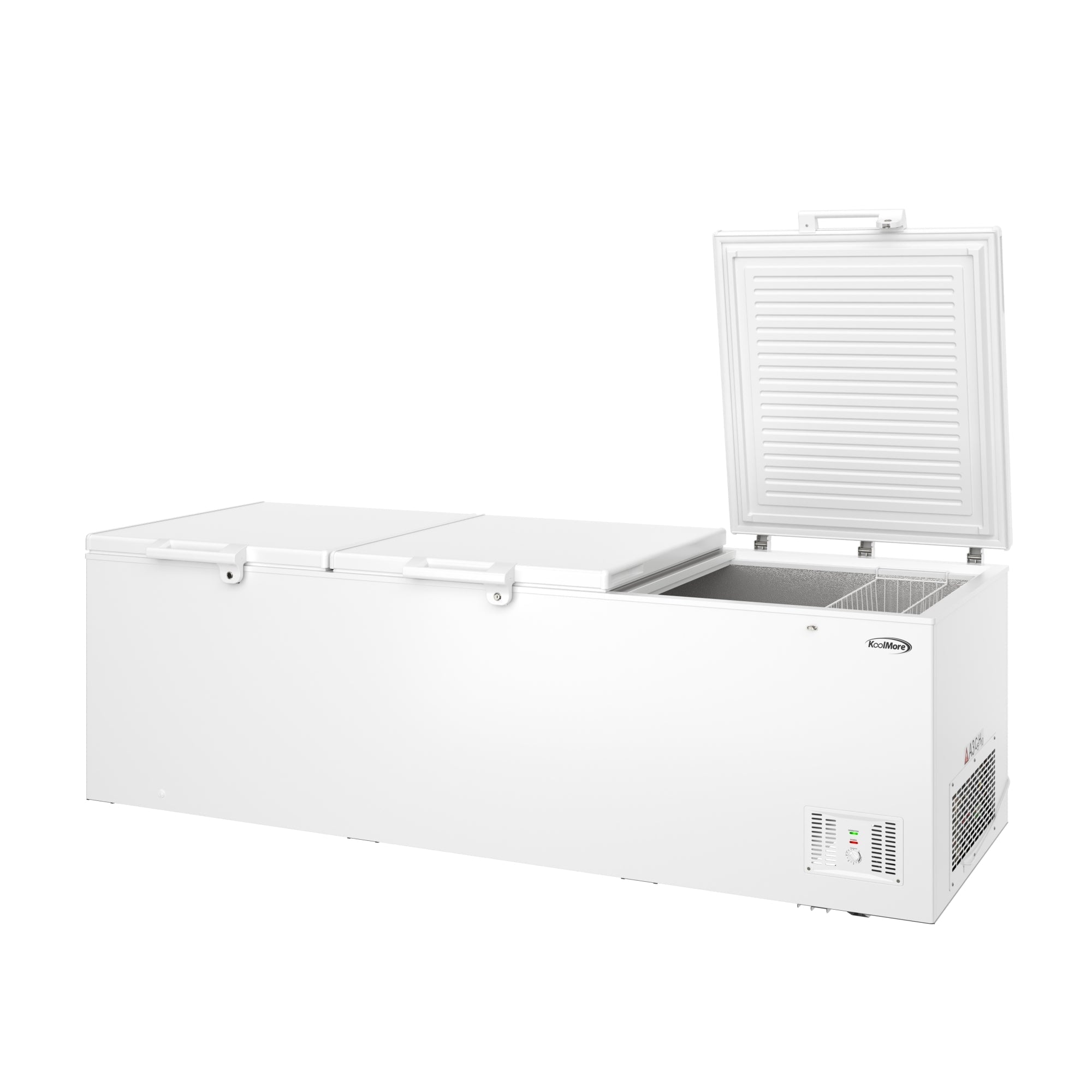 100 in. 50 cu. ft. Large Three-Door Chest Freezer in White