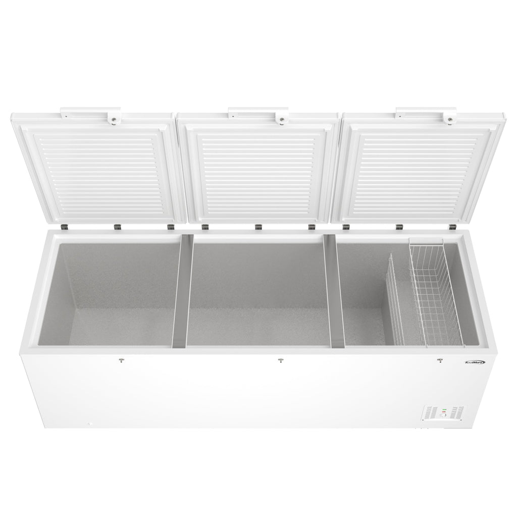 100 in. 50 cu. ft. Large Three-Door Chest Freezer in White