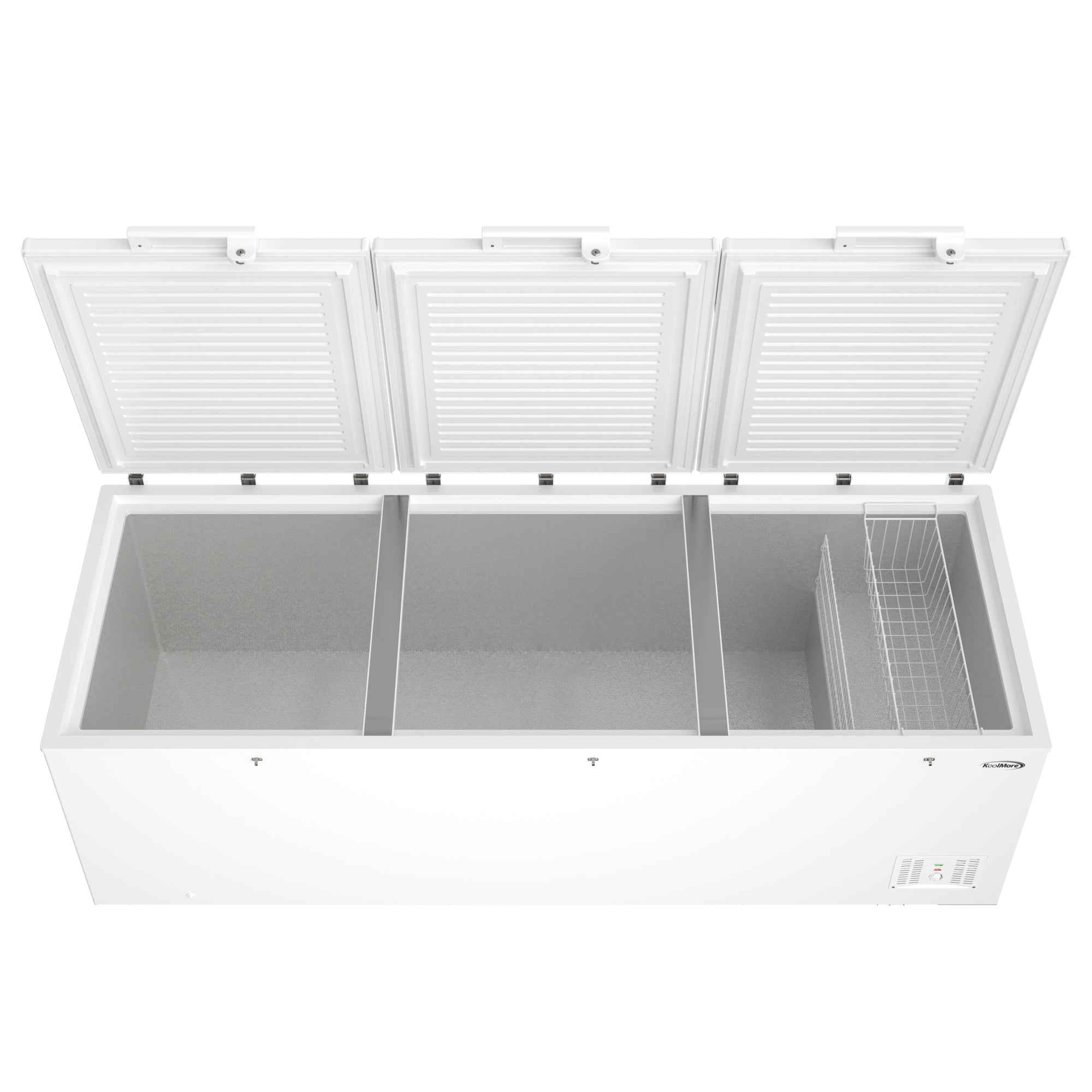 100 in. 50 cu. ft. Large Three-Door Chest Freezer in White