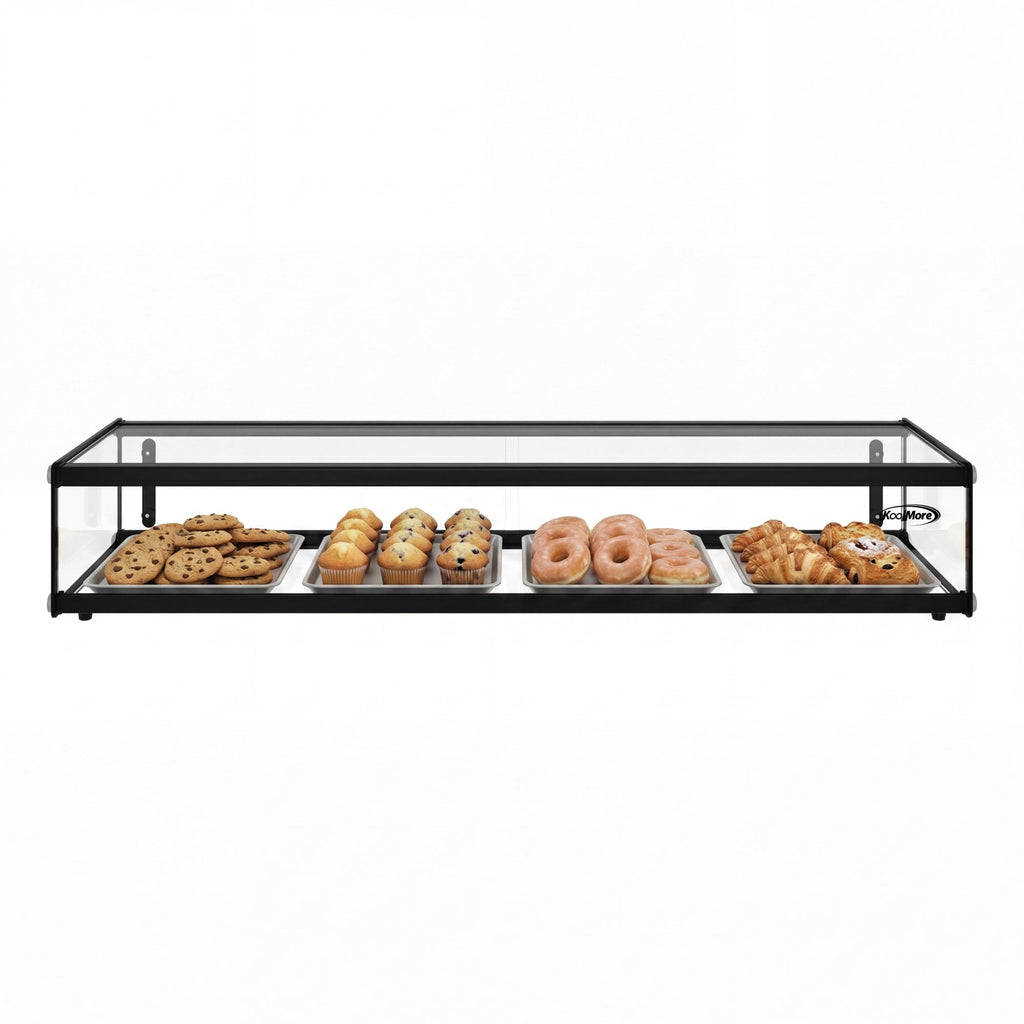 47 in. Slim Dry Bakery Display Case with Black Aluminum Accents, 2.3 Cu. Ft.