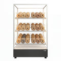 30 in. Tempered Glass Floor Standing Bagel Bakery Display Case with 6 Baskets, Open Back and LED Lighting