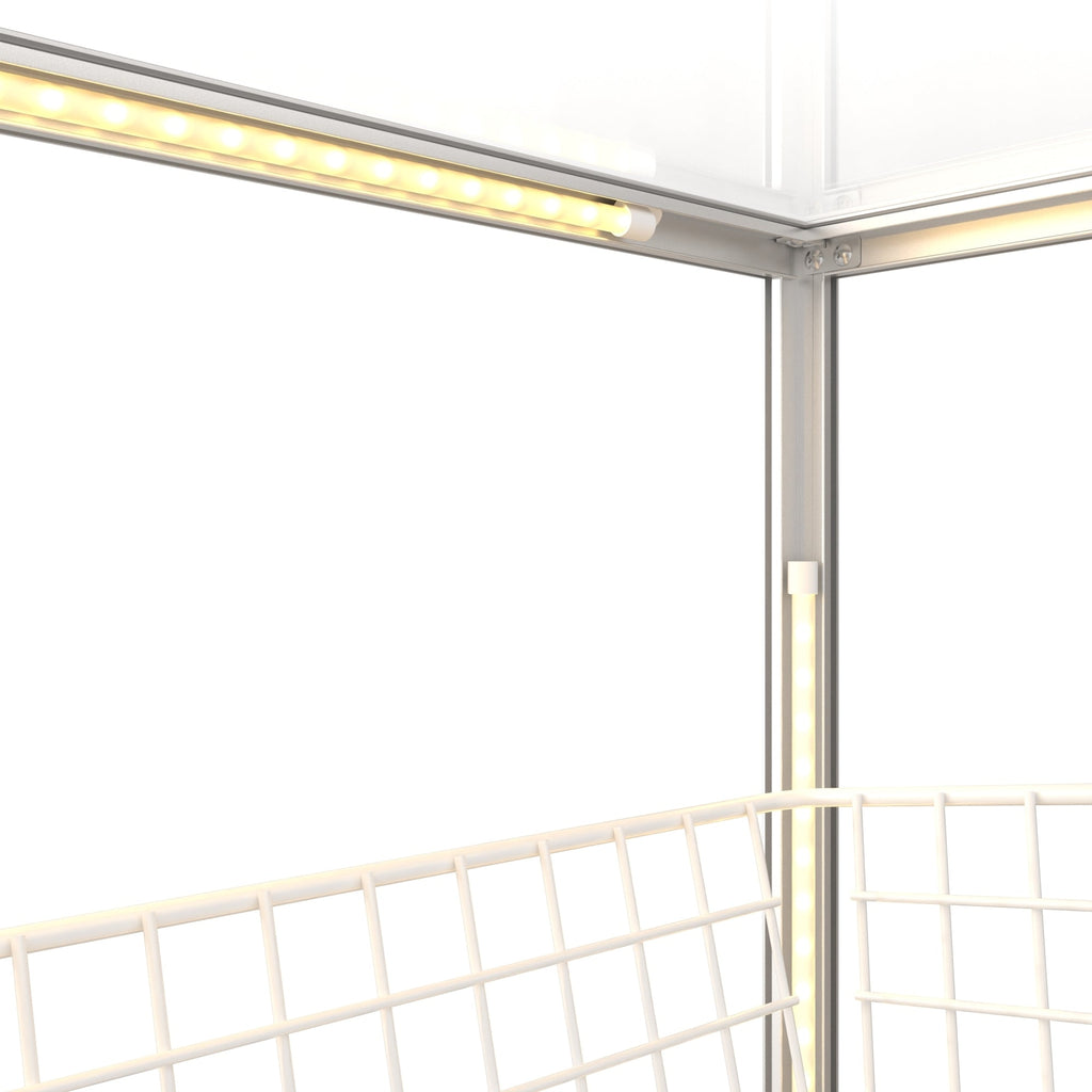 30 in. Tempered Glass Floor Standing Bagel Bakery Display Case with 6 Baskets, Open Back and LED Lighting