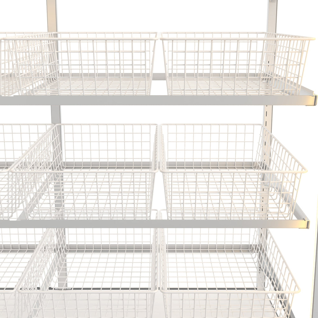 60 in. Floor Standing Bagel Bakery Display Case with 12 Baskets with Open Back and LED Lighting