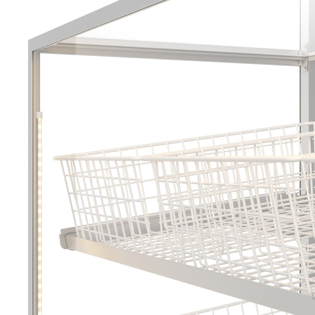 60 in. Floor Standing Bagel Bakery Display Case with 12 Baskets with Open Back and LED Lighting
