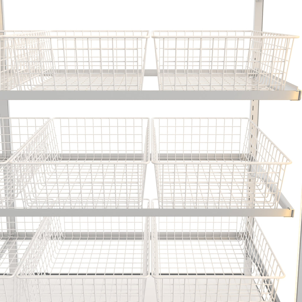 73 in. Tempered Glass Floor Standing Bagel Bakery Display Case with 15 Baskets, Open Back and LED Lighting