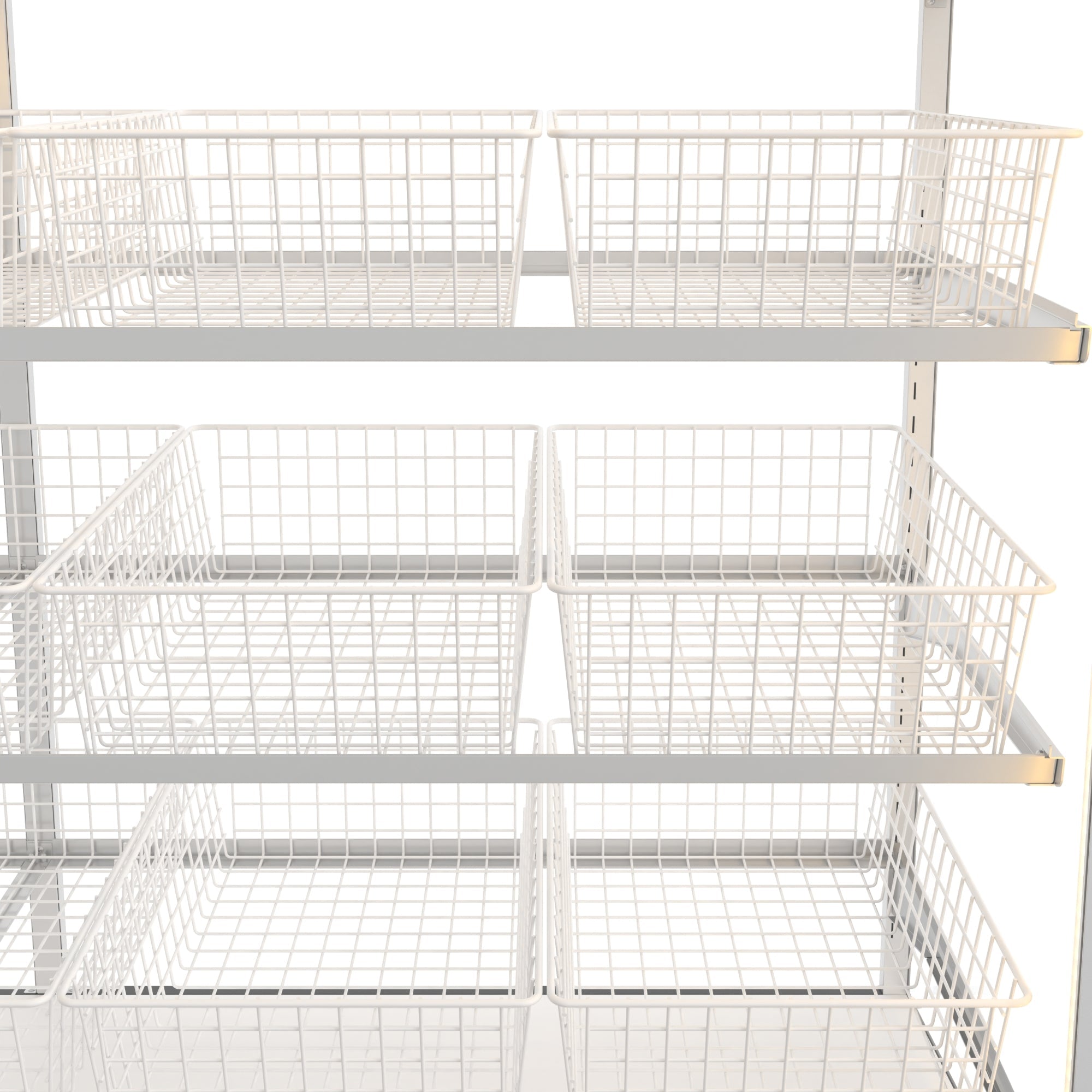 73 in. Tempered Glass Floor Standing Bagel Bakery Display Case with 15 Baskets, Open Back and LED Lighting