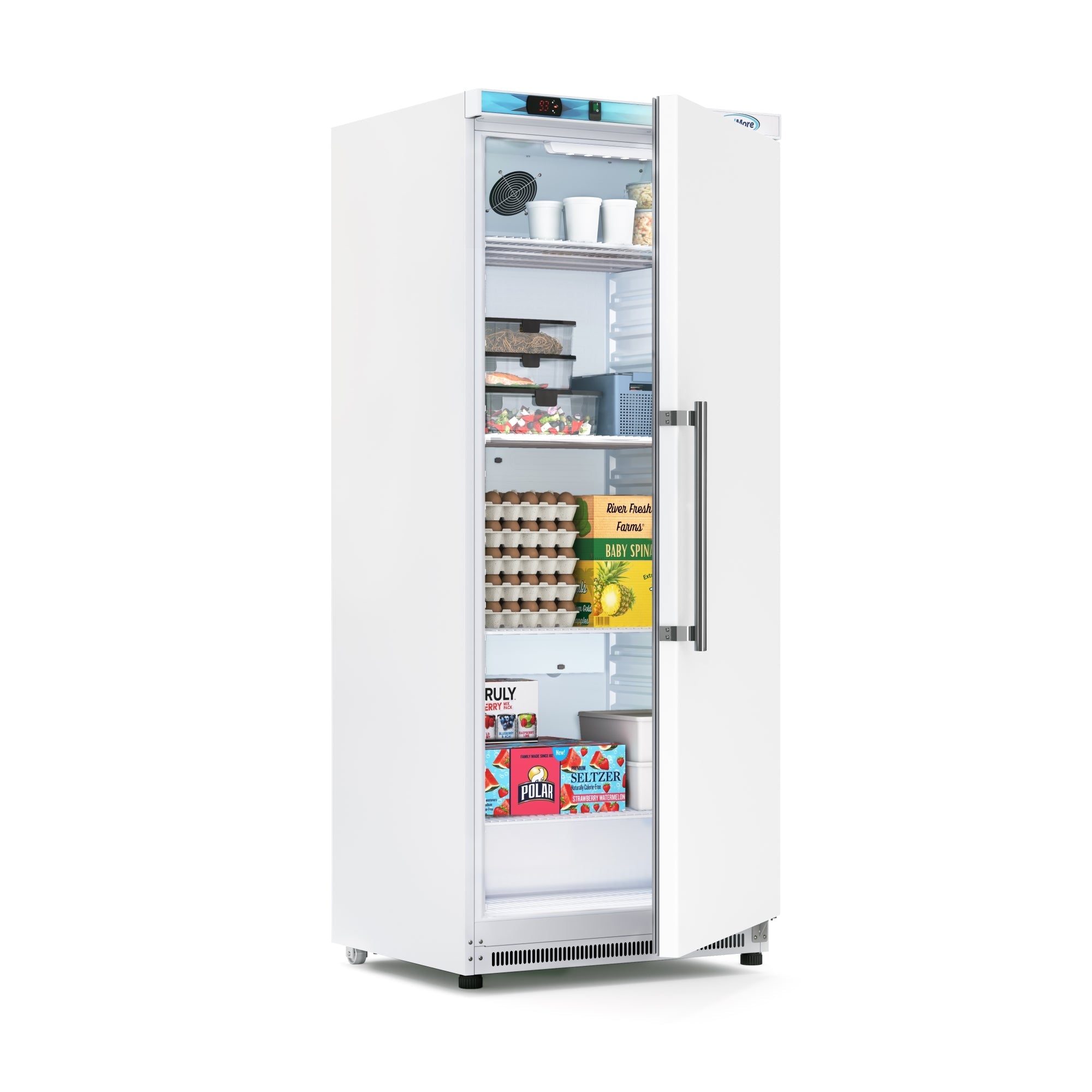 20 Cu. Ft. Commercial Reach-in Refrigerator in White with Manual Defrost