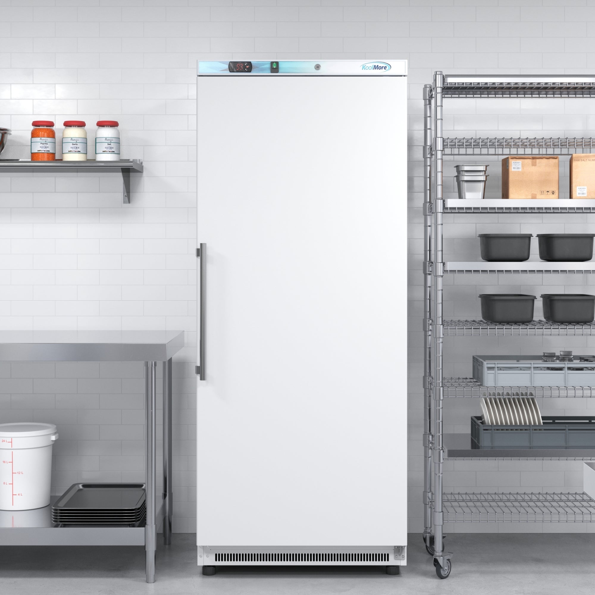 20 Cu. Ft. Commercial Reach-in Refrigerator in White with Manual Defrost