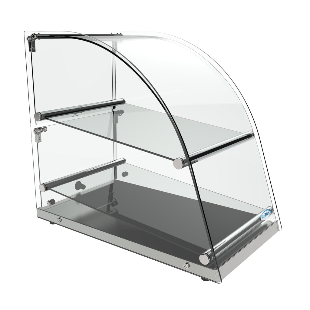 14 in. Commercial Countertop Bakery Display Case with Front Curved Glass and Rear Door, 2.4 cu. ft.