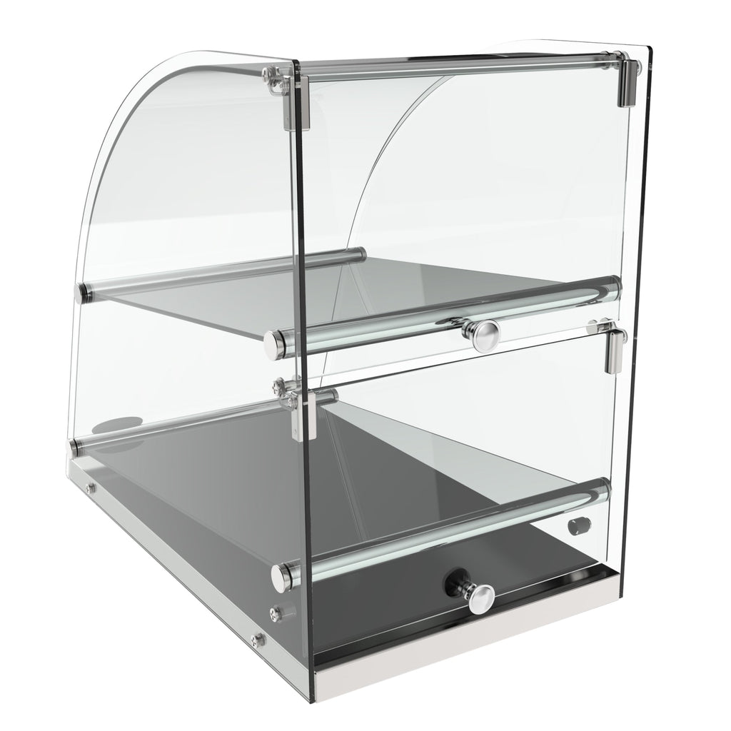 14 in. Commercial Countertop Bakery Display Case with Front Curved Glass and Rear Door, 2.4 cu. ft.