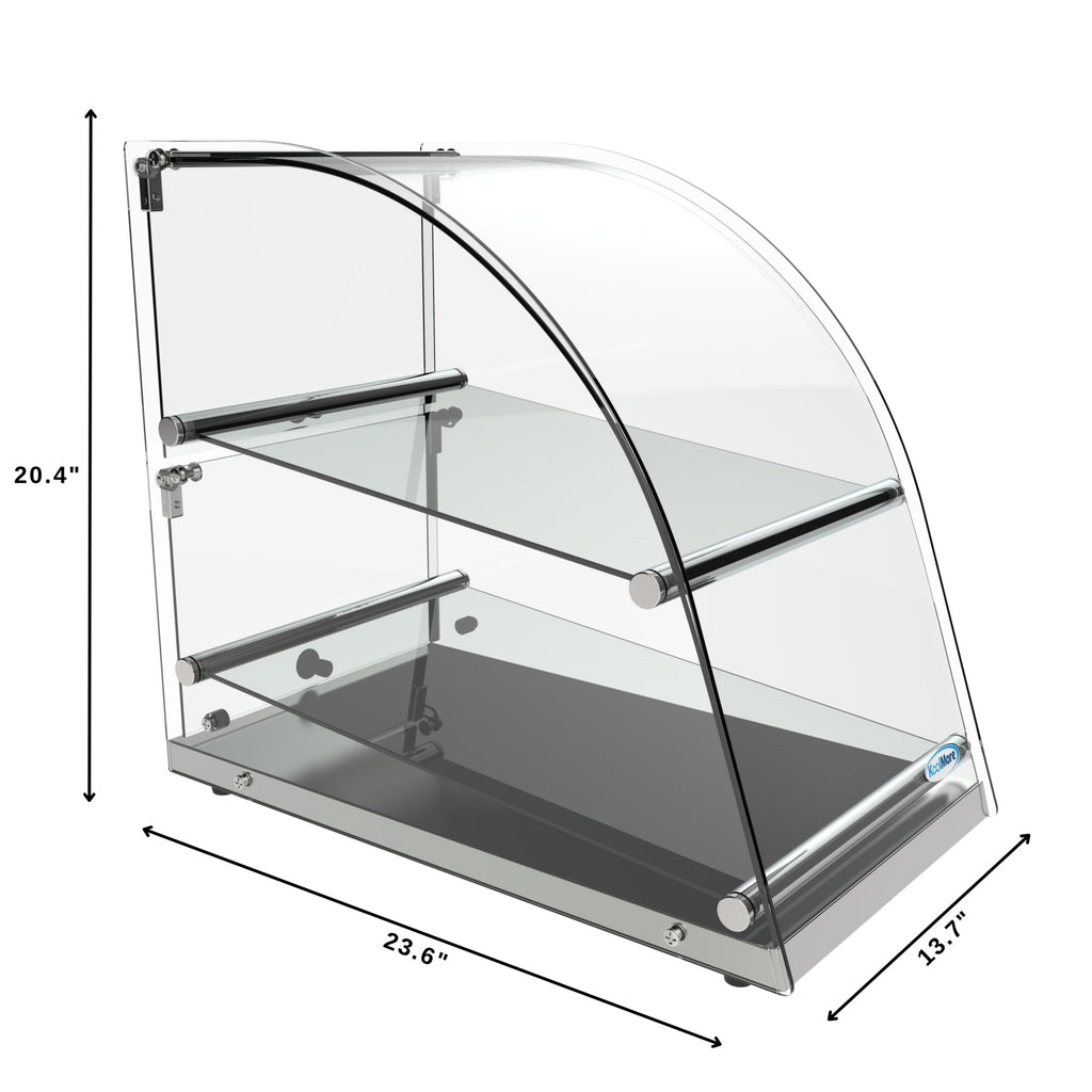 14 in. Commercial Countertop Bakery Display Case with Front Curved Glass and Rear Door, 2.4 cu. ft.