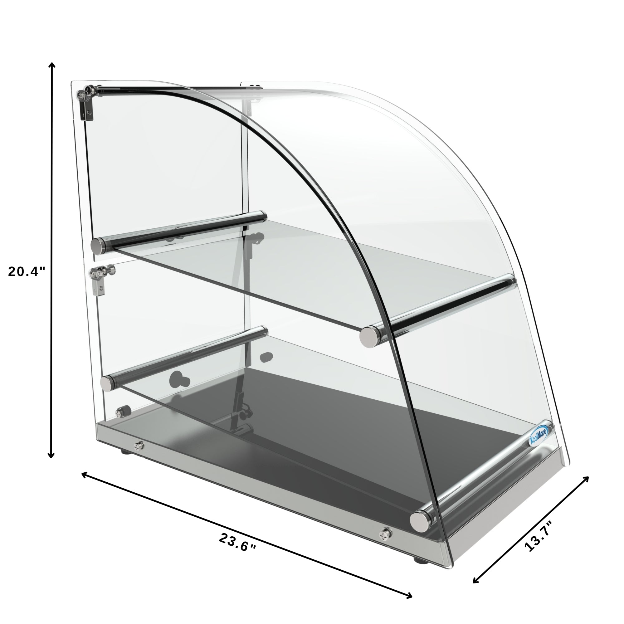 14 in. Commercial Countertop Bakery Display Case with Front Curved Glass and Rear Door, 2.4 cu. ft.