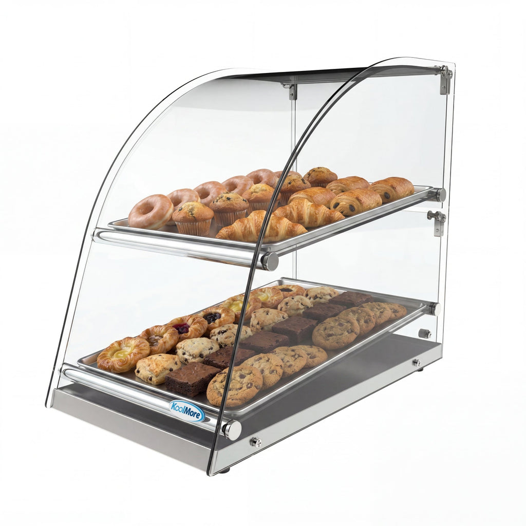 14 in. Commercial Countertop Bakery Display Case with Front Curved Glass and Rear Door, 2.4 cu. ft.