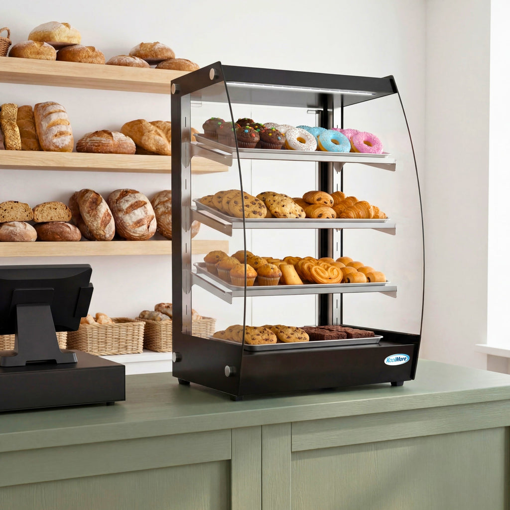 16 in. Commercial Glass Bakery Display Case, Self Service Pastry Case with LED lighting and Rear Door, 2.7 cu. ft.