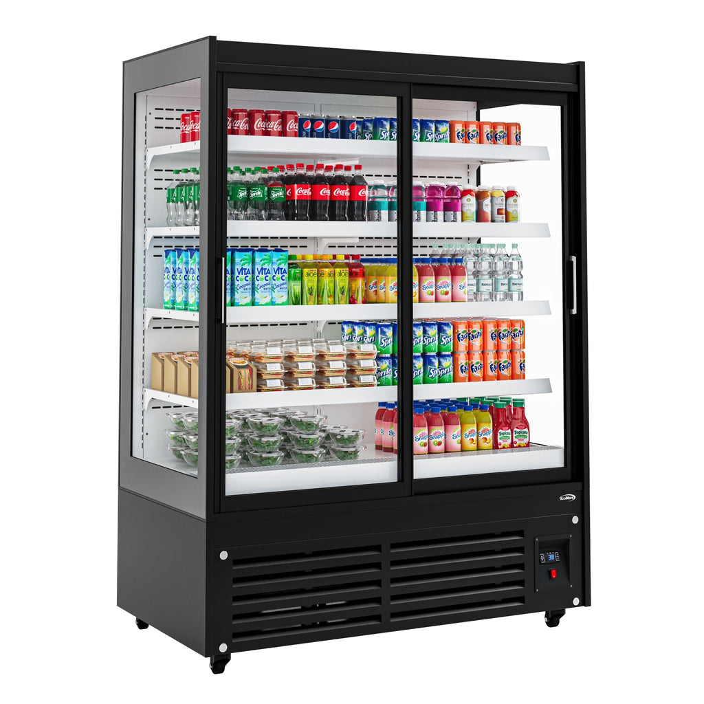 52 in. 24 Cu. Ft. Commercial Beverage Merchandiser with Sliding Glass Doors in Black