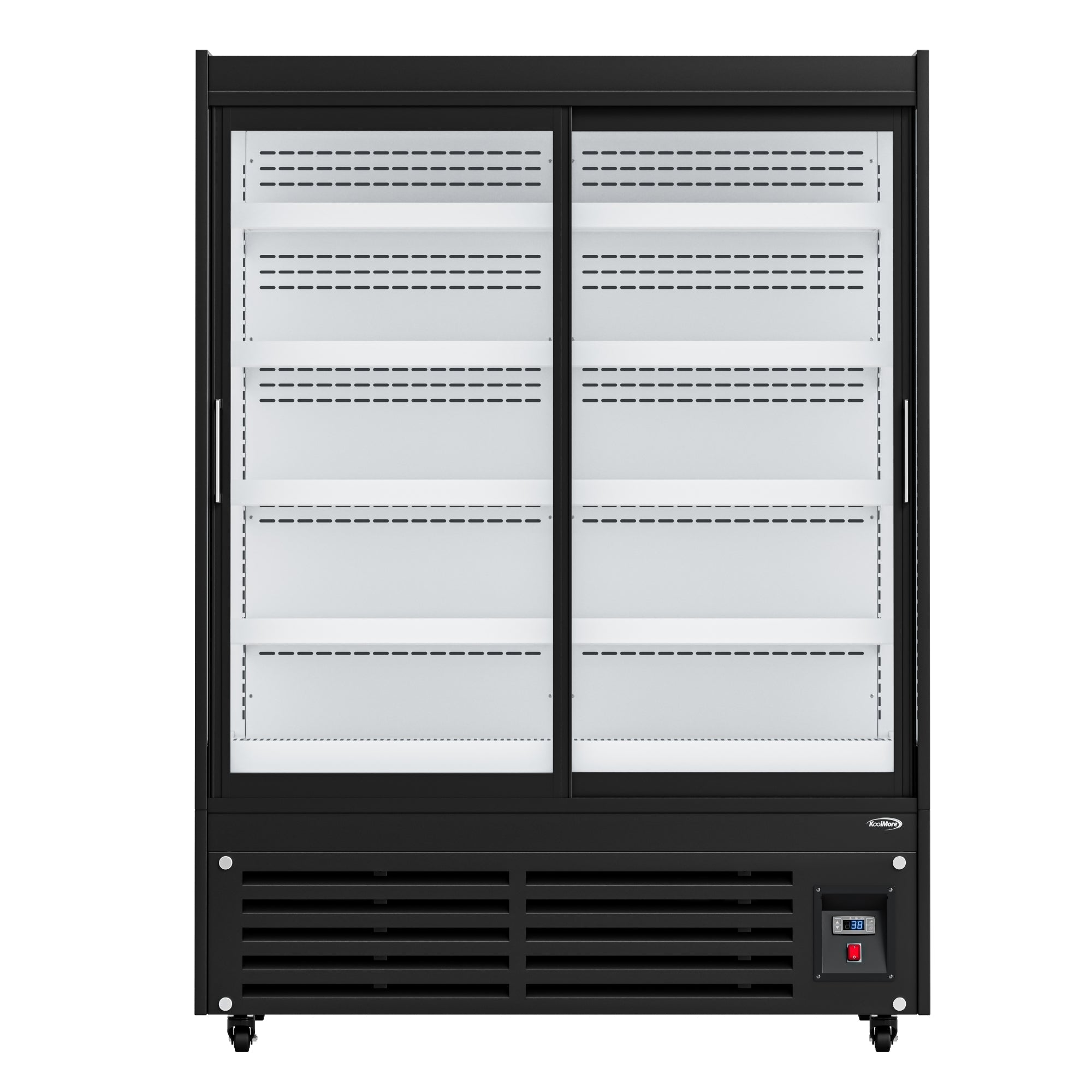 52 in. 24 Cu. Ft. Commercial Beverage Merchandiser with Sliding Glass Doors in Black