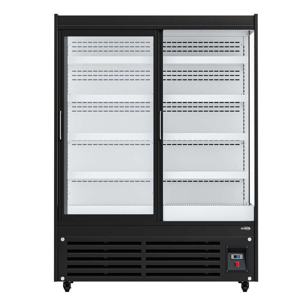 52 in. 24 Cu. Ft. Commercial Beverage Merchandiser with Sliding Glass Doors in Black