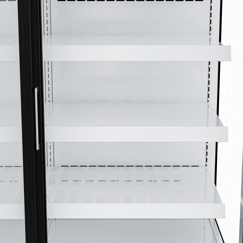 52 in. 24 Cu. Ft. Commercial Beverage Merchandiser with Sliding Glass Doors in Black