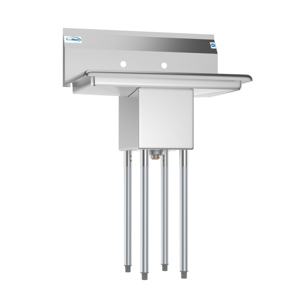 30 in. One Compartment Stainless Steel Commercial Sink with 2 Drainboards, Bowl Size 10" x 14" x 10"