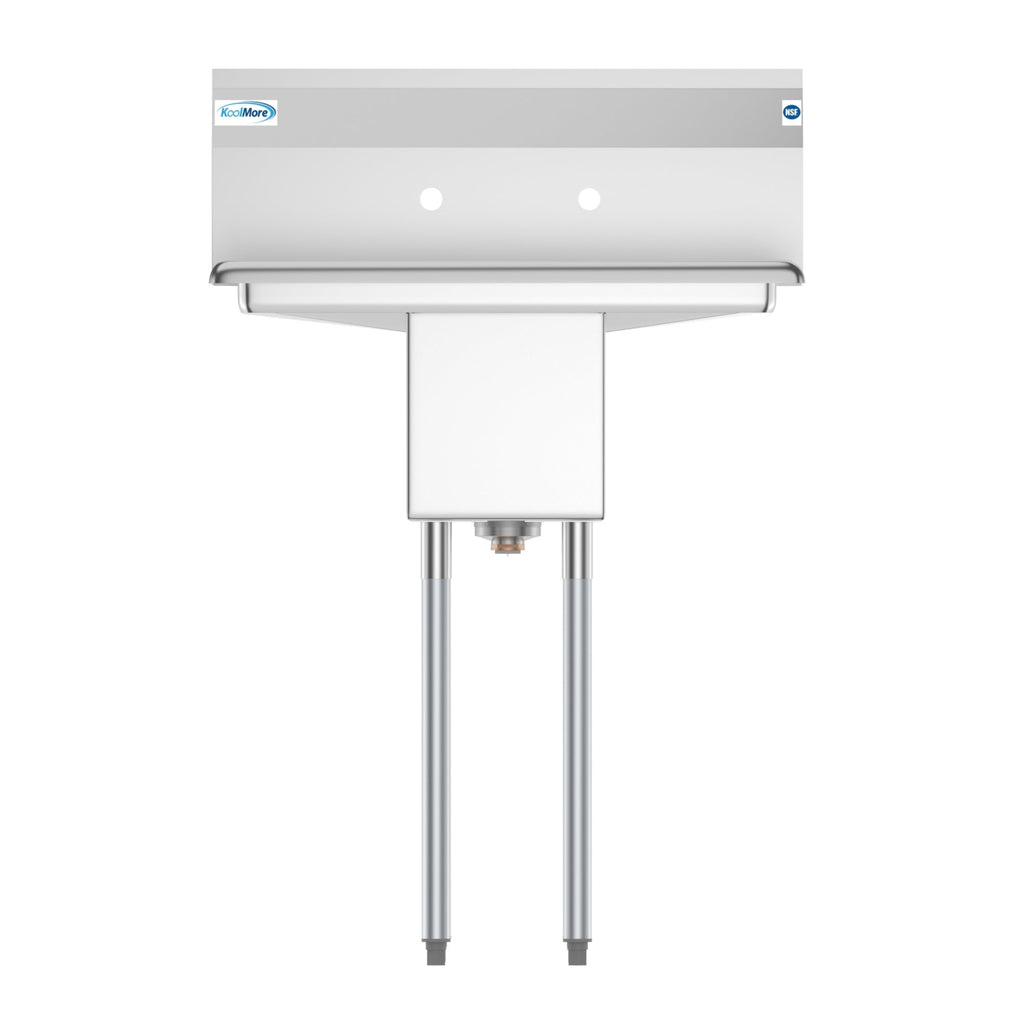 30 in. One Compartment Stainless Steel Commercial Sink with 2 Drainboards, Bowl Size 10" x 14" x 10"