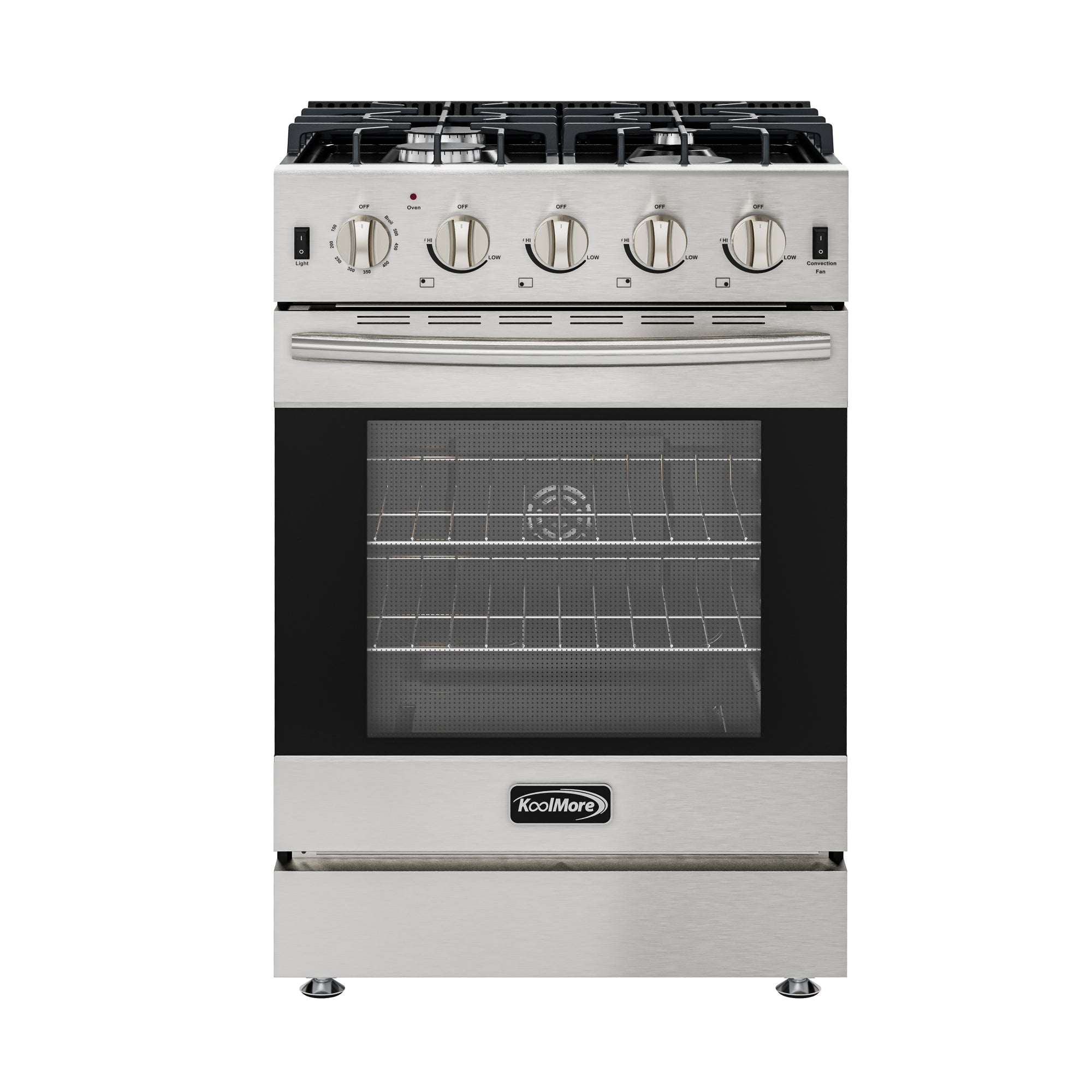 24 in. 4-Burner Slide-in Gas Range Oven, 3.7 cu. ft. in Stainless-Steel
