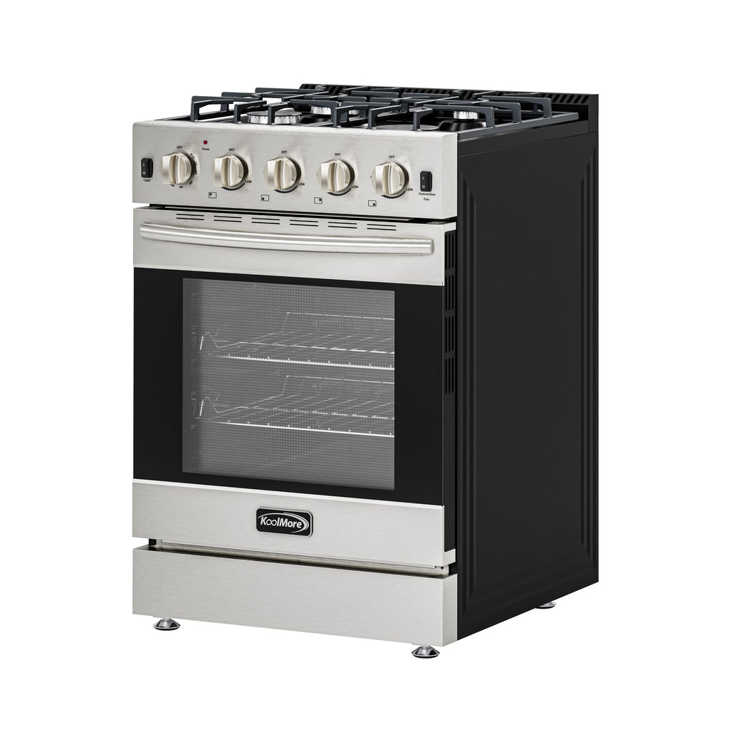 24 in. 4-Burner Slide-in Gas Range Oven, 3.7 cu. ft. in Stainless-Steel