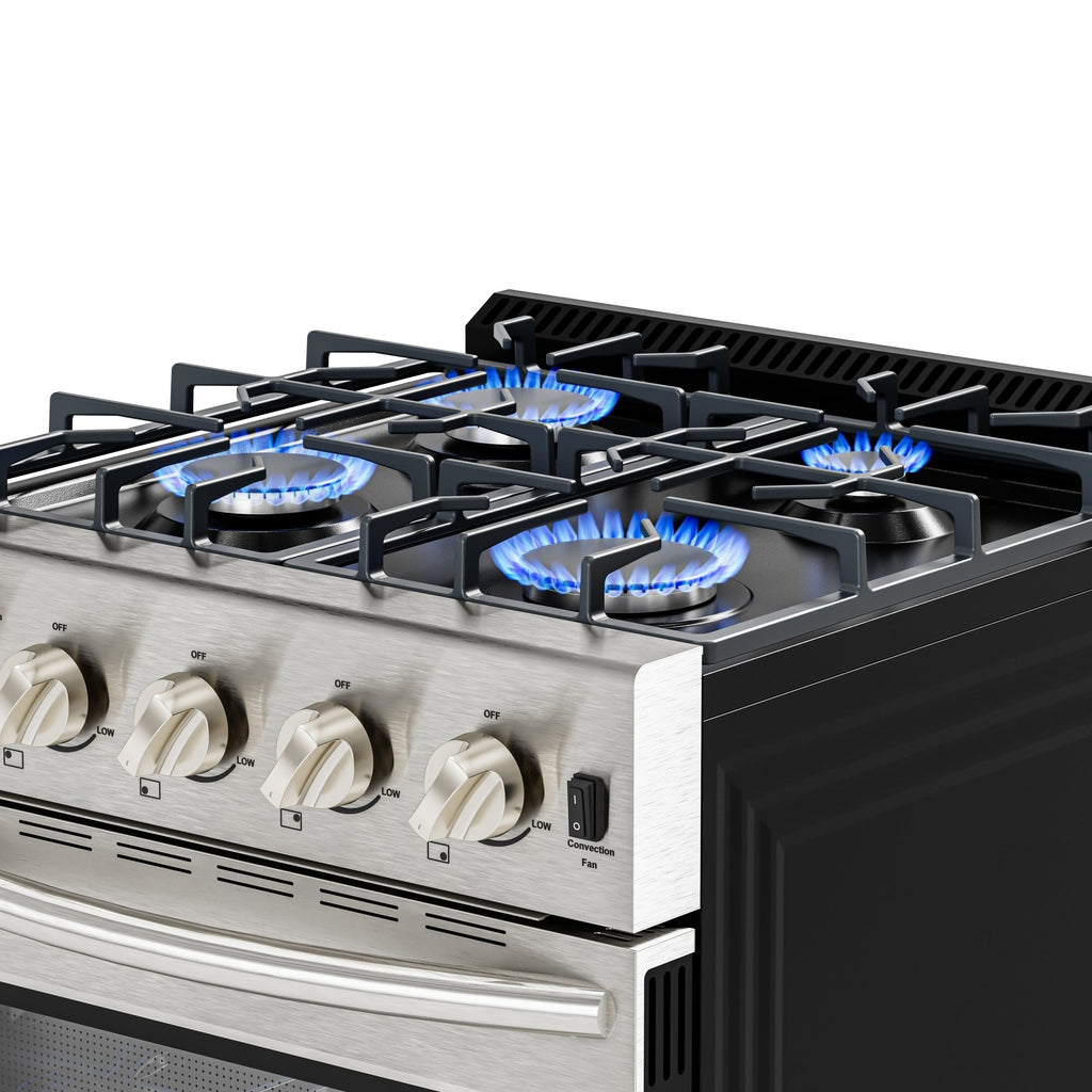 24 in. 4-Burner Slide-in Gas Range Oven, 3.7 cu. ft. in Stainless-Steel
