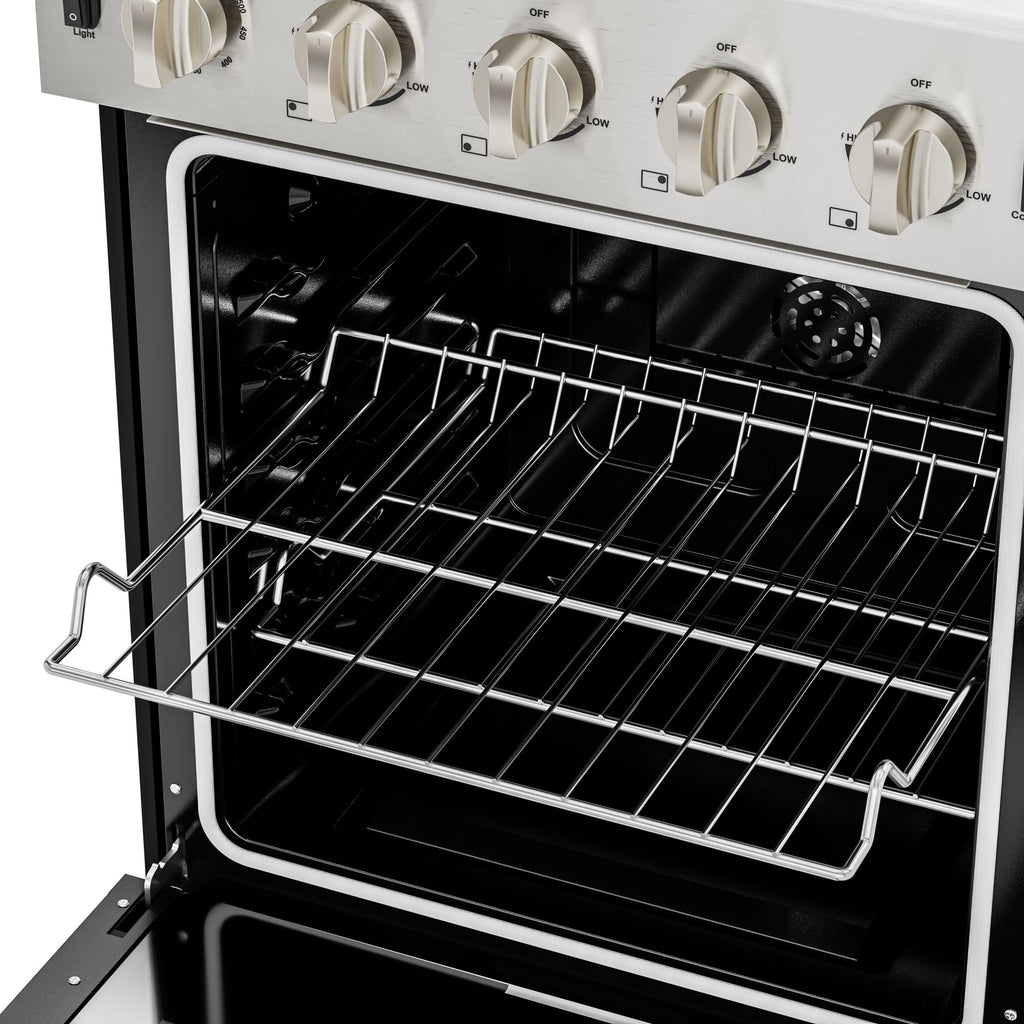 24 in. 4-Burner Slide-in Gas Range Oven, 3.7 cu. ft. in Stainless-Steel