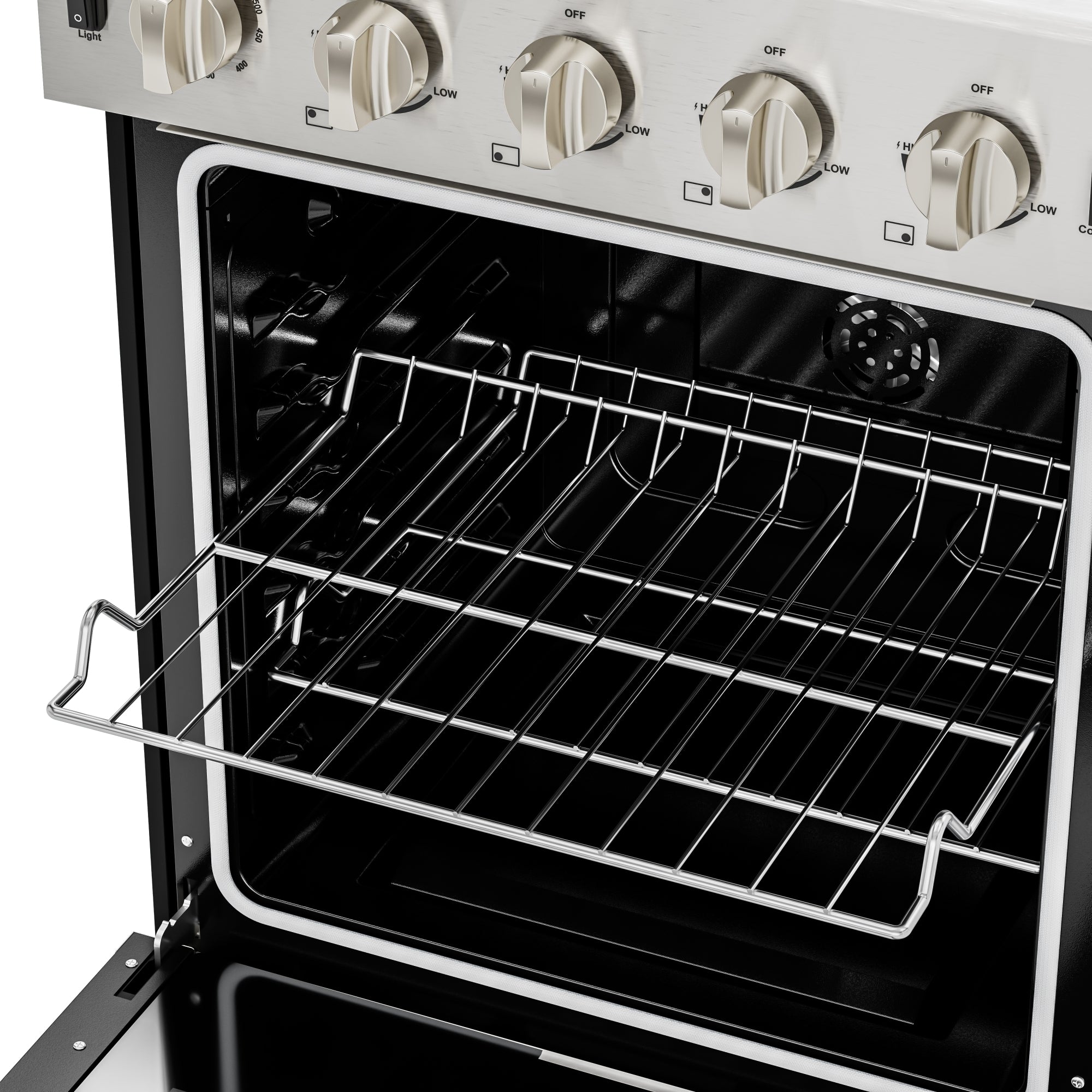 24 in. 4-Burner Slide-in Gas Range Oven, 3.7 cu. ft. in Stainless-Steel