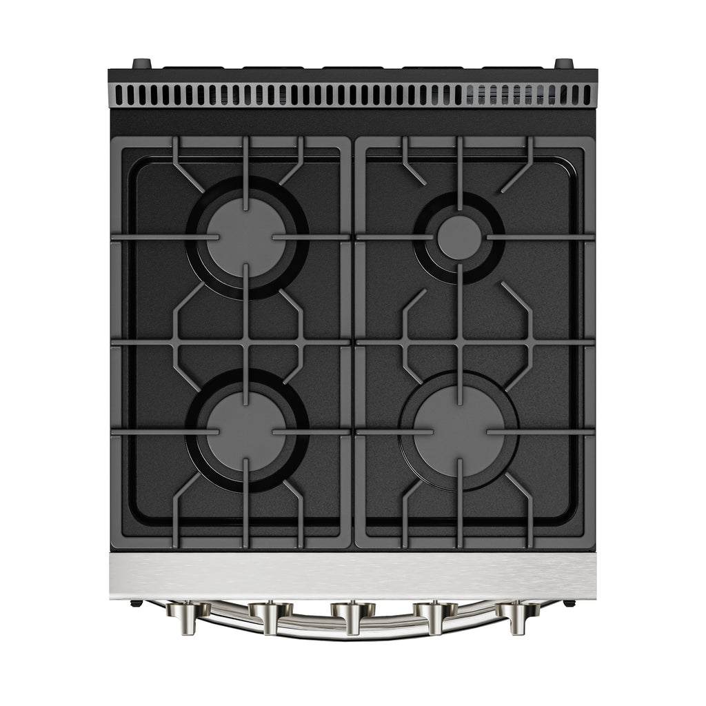 24 in. 4-Burner Slide-in Gas Range Oven, 3.7 cu. ft. in Stainless-Steel