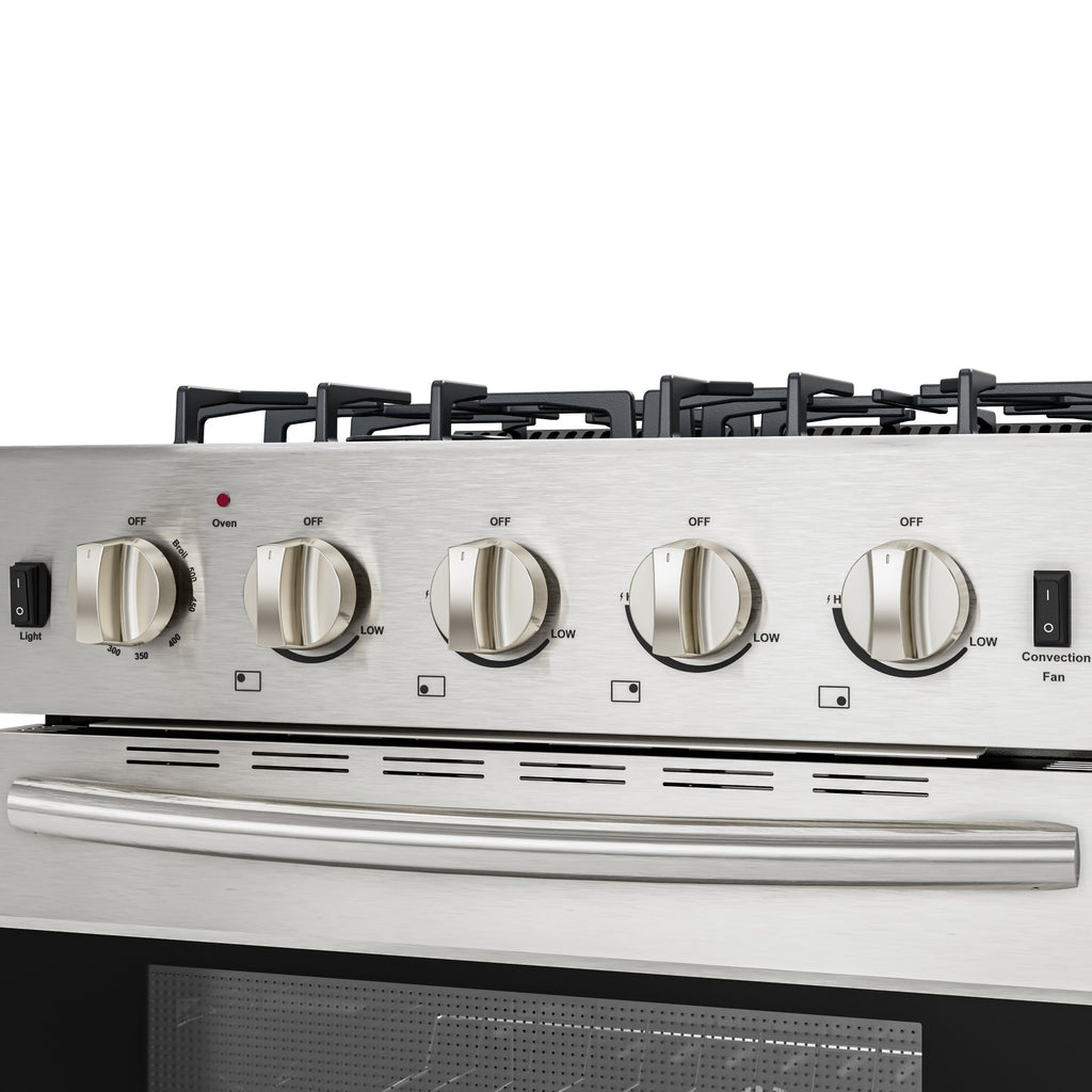 24 in. 4-Burner Slide-in Gas Range Oven, 3.7 cu. ft. in Stainless-Steel