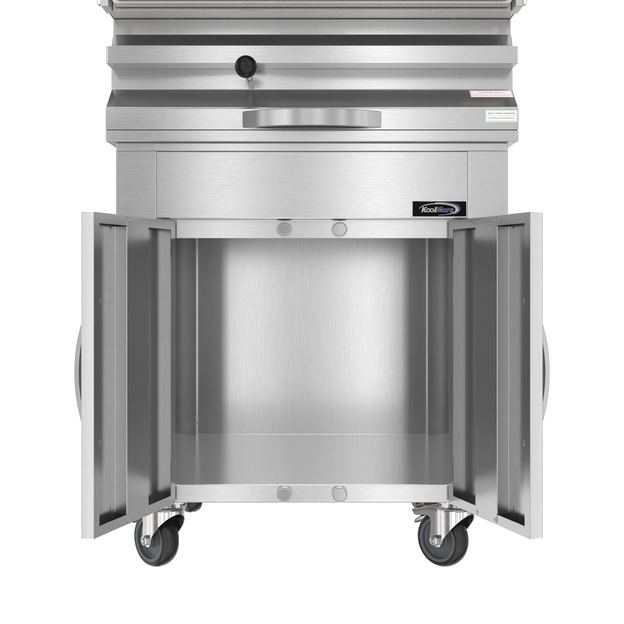 28 in. Commercial Charcoal Oven with Warming Racks and Base Cabinet in Stainless-Steel